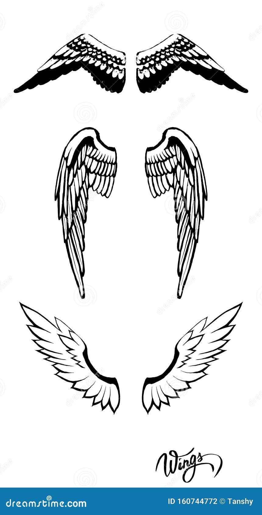 how to draw angel wings step by step