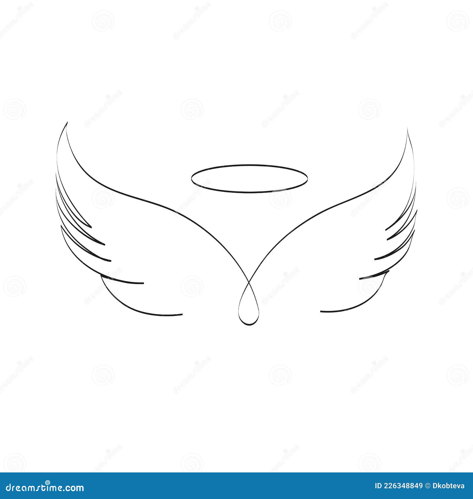 Angel Wings Vector Illustration. Art Print. Tattoo - Illustration of cartoon: 226348849