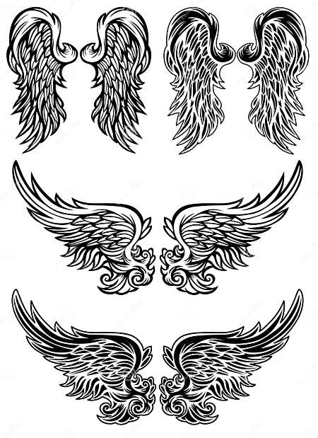 Angel Wings Vector Illustrations Stock Vector - Illustration of vector ...