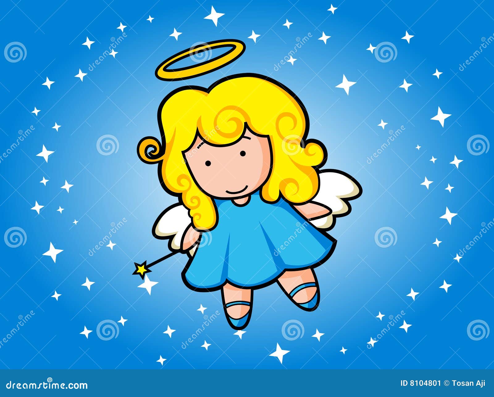 Angelo di notte di volo illustrazione vettoriale. Illustrazione di