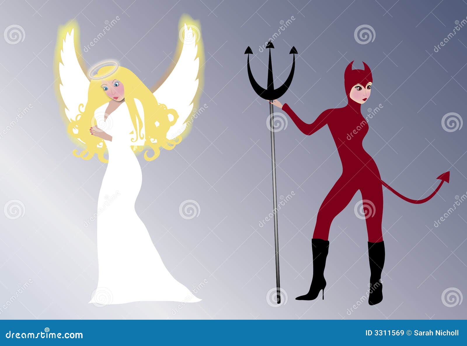 Angelo e diavolo illustrazione di stock. Illustrazione di divinità