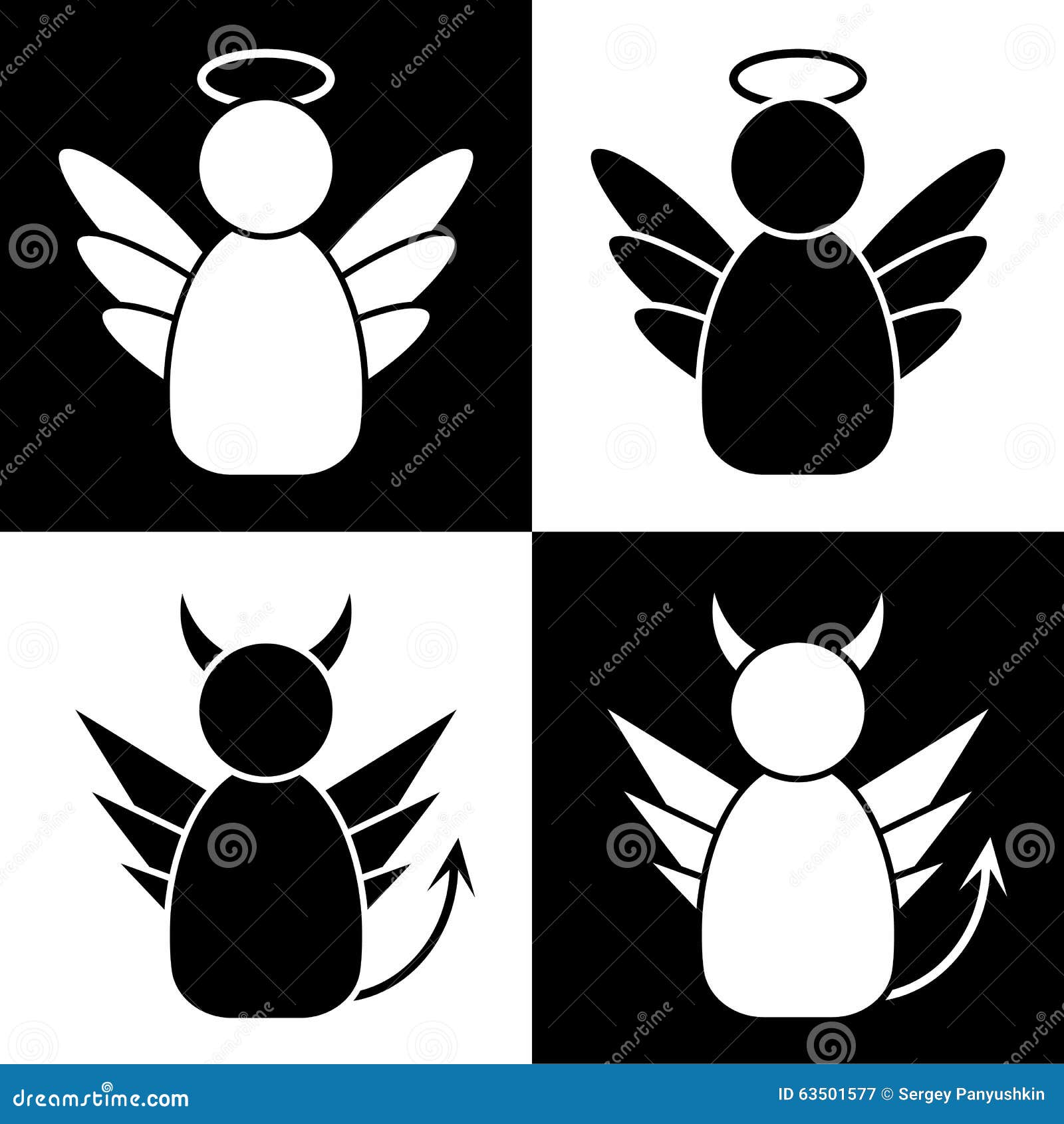 Angels And Demons Cartoon Vector | CartoonDealer.com #63501577