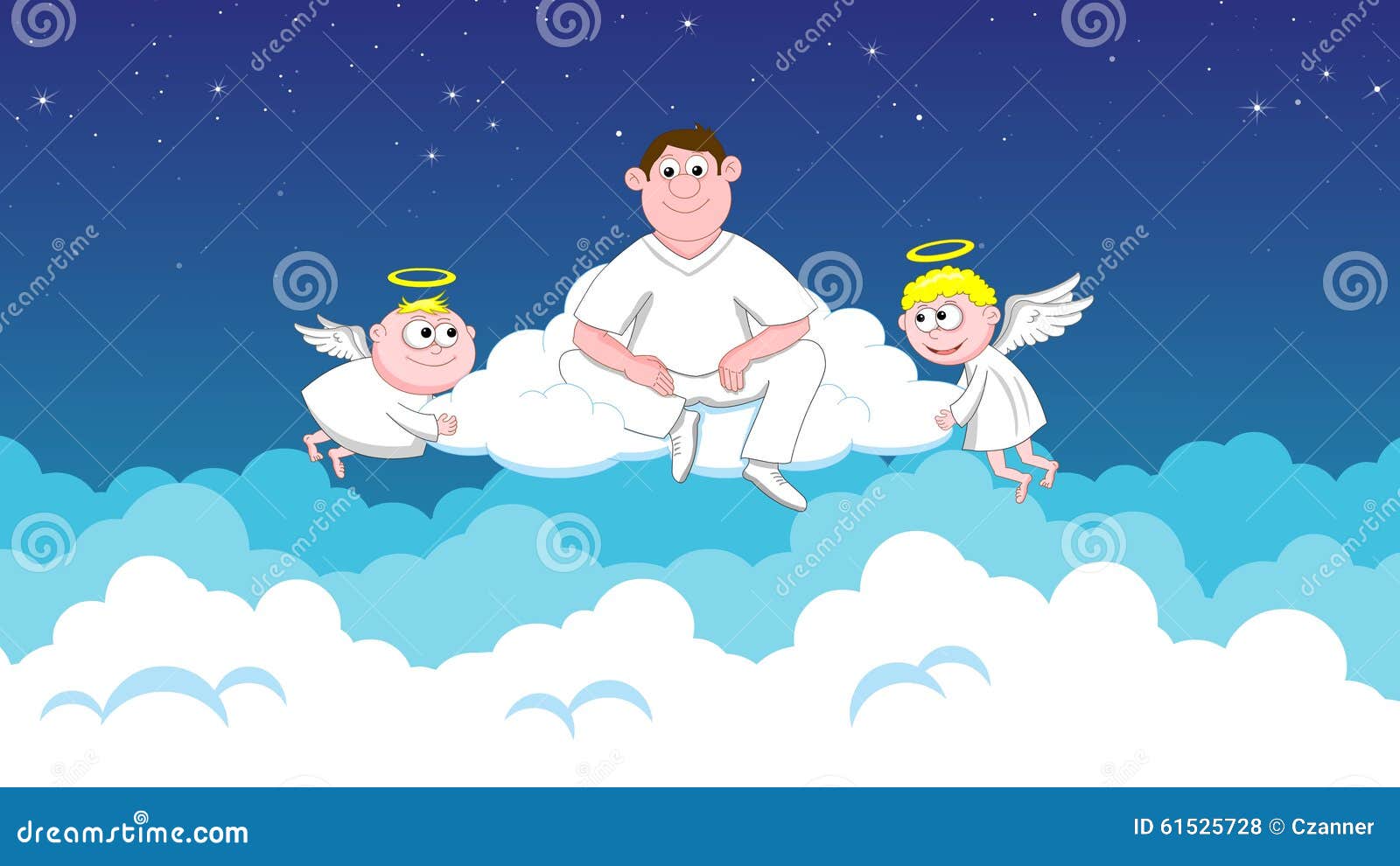 Angels in heaven stock illustration. Illustration of flying - 61525728