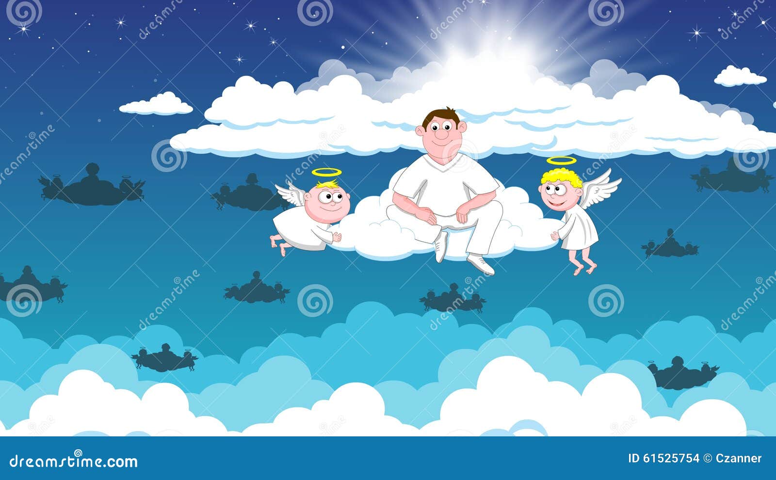 Angels in heaven stock illustration. Illustration of color - 61525754