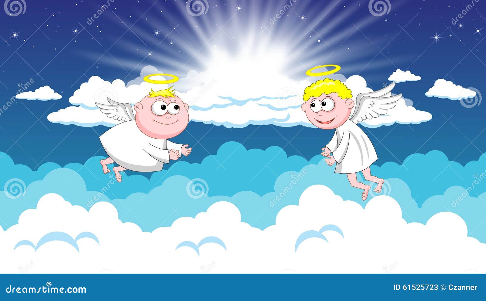 Angels in heaven stock illustration. Illustration of beauty - 61525723