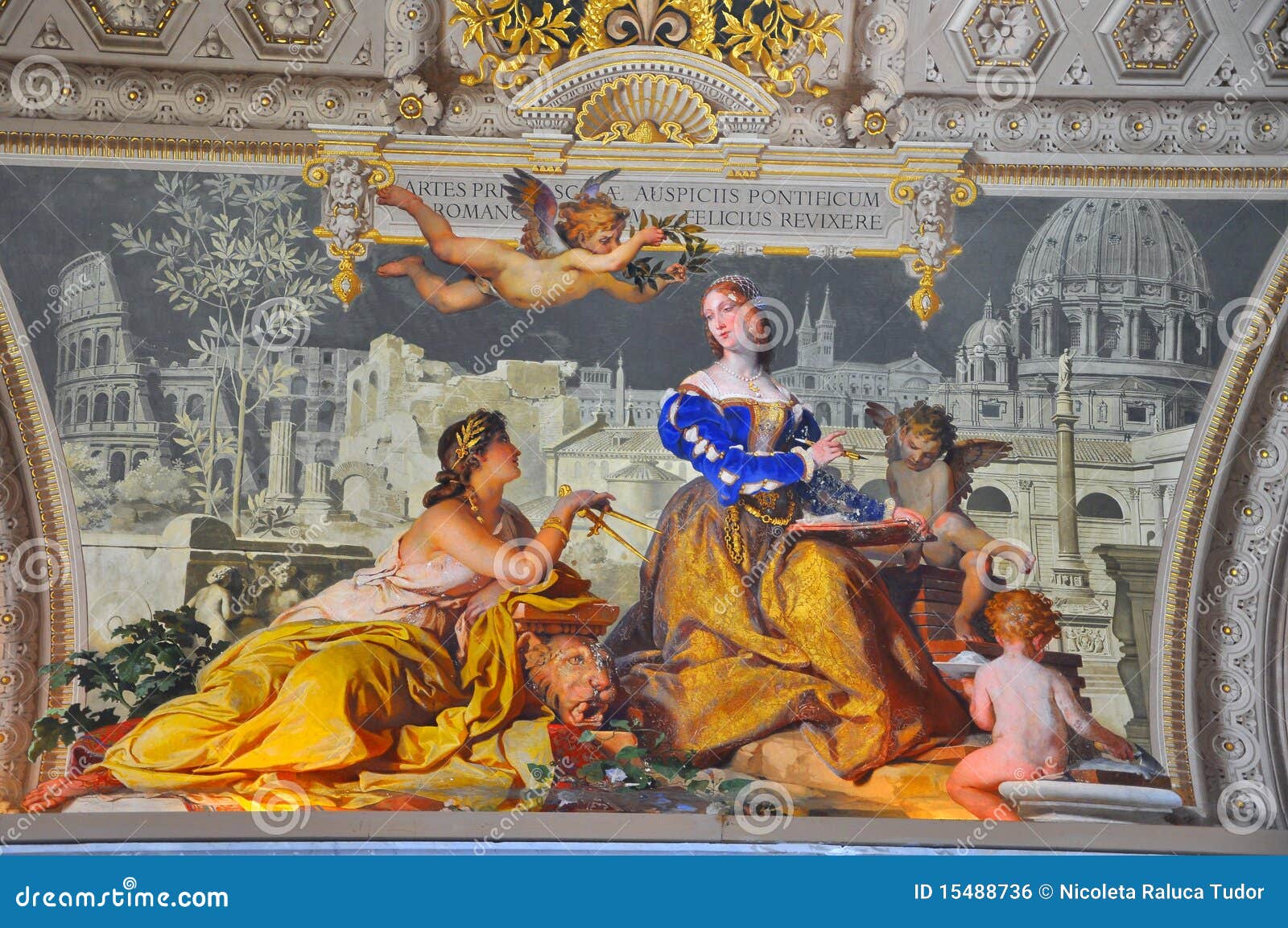 Angels Painting In Italy Stock Photo Image Of Castle 15488736