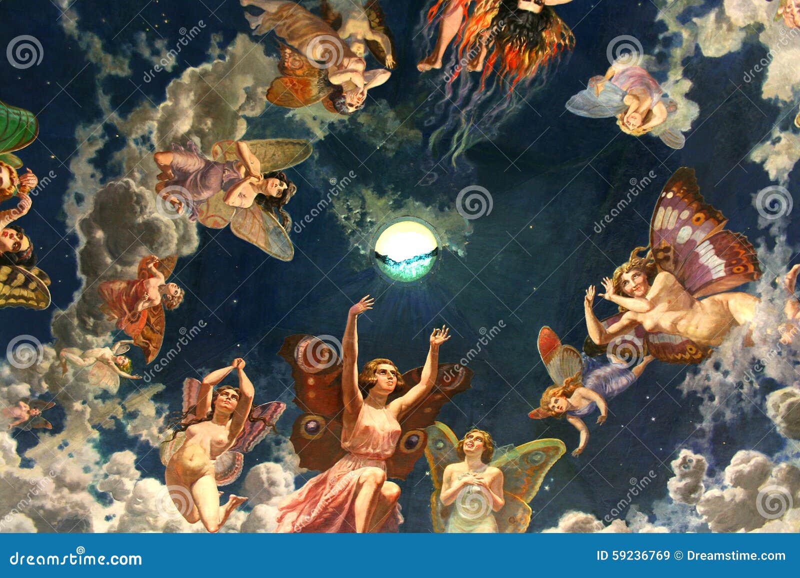 Angels in the roof stock image. Image of ceiling, baroque 59236769