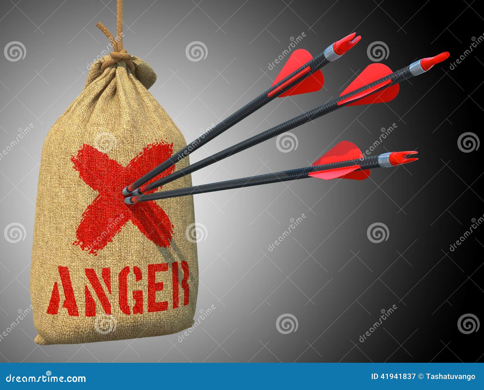anger - arrows hit in red mark target.
