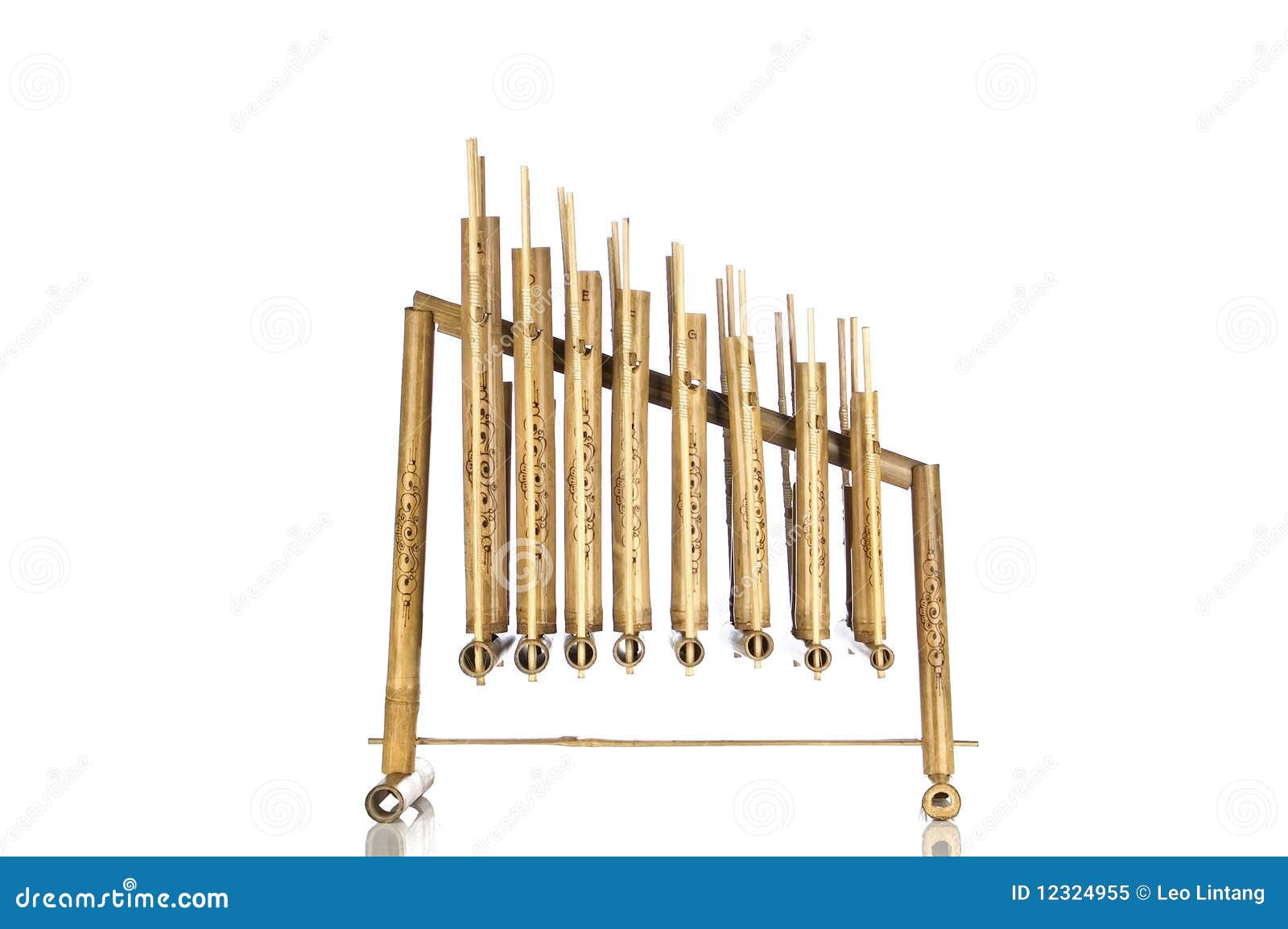 Angklung stock image. Image of indonesia, bamboo, white 