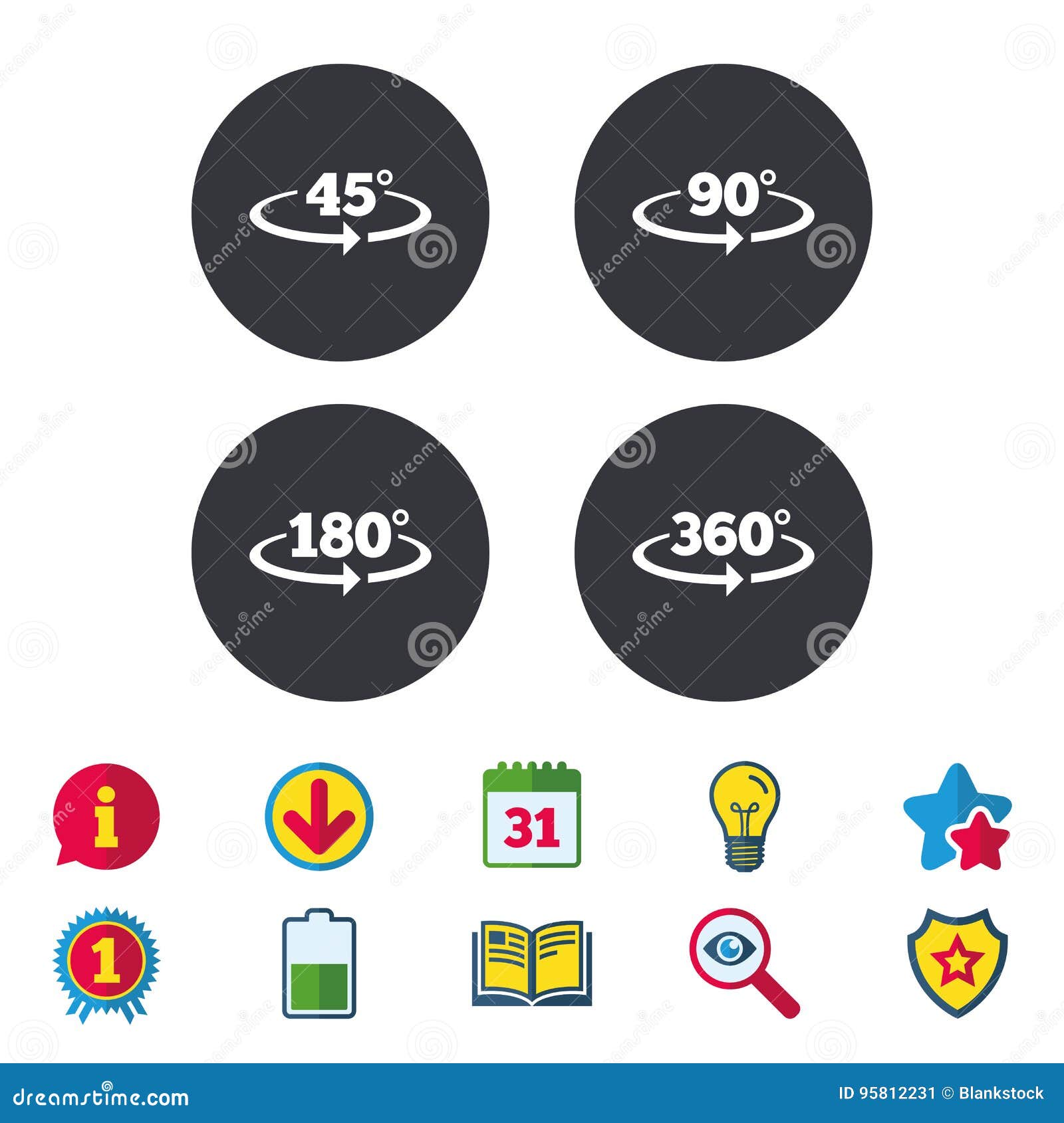 Angle Degrees Icons Geometry Math Signs Stock Vector Illustration Of Measure Right Angle Degrees Icons Geometry Math Signs Stock Vector Illustration Of Measure Right
