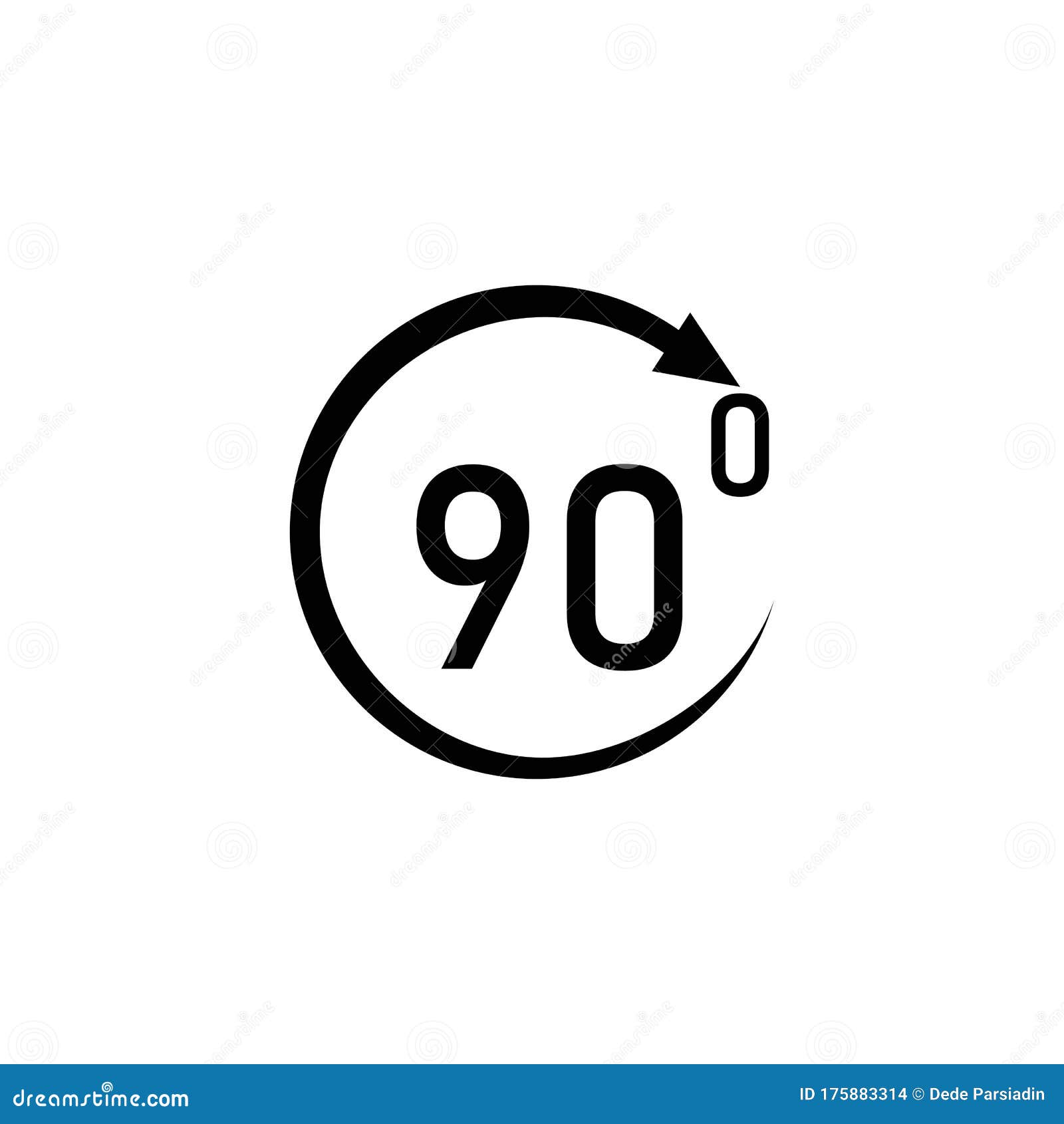 Angle 90 Degrees Sign Icon. Geometry Math Symbol. Right Angle. Classic
