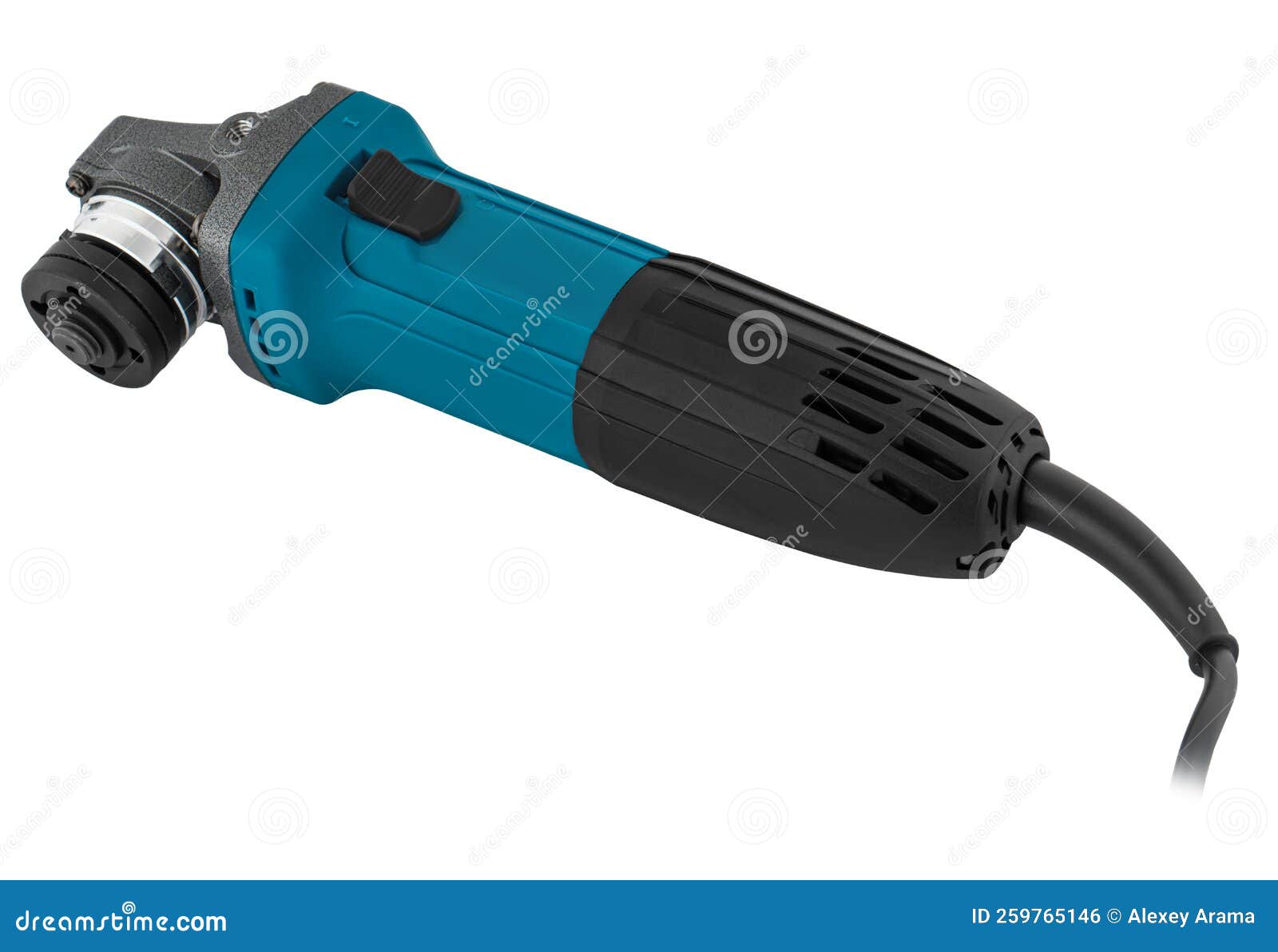 Angle Grinder, Electric Tool for Repair Work, on a White Background