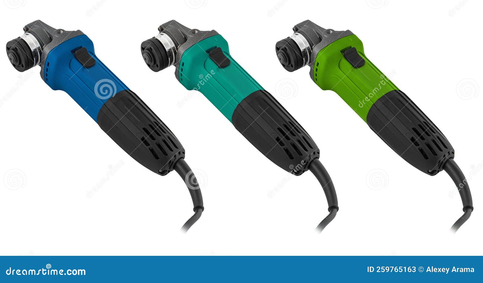 Angle Grinder, Electric Tool for Repair Work, on a White Background