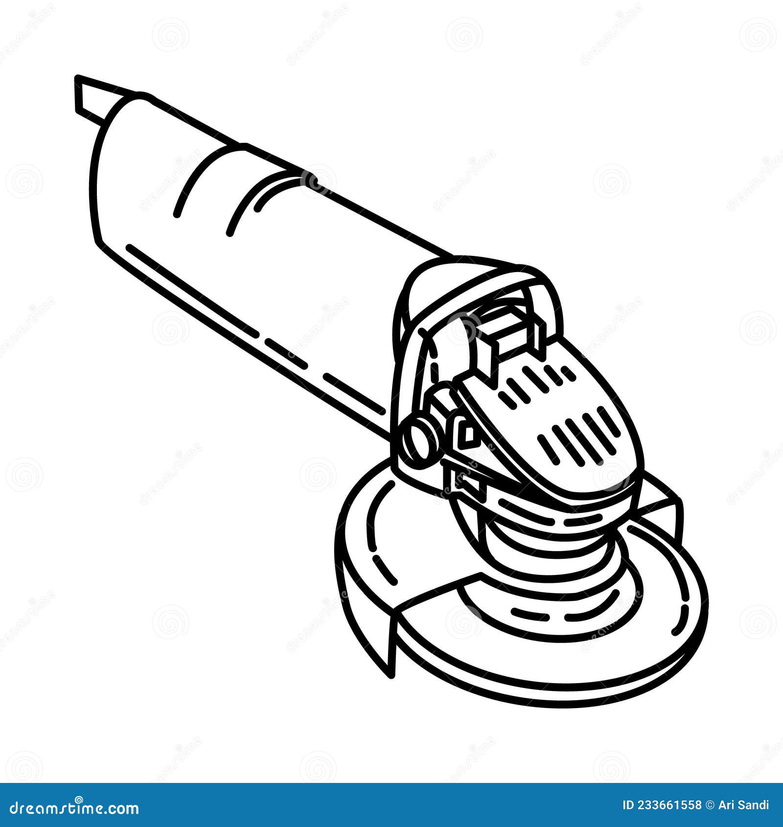 Angle Grinder Icon. Doodle Hand Drawn or Outline Icon Style Stock