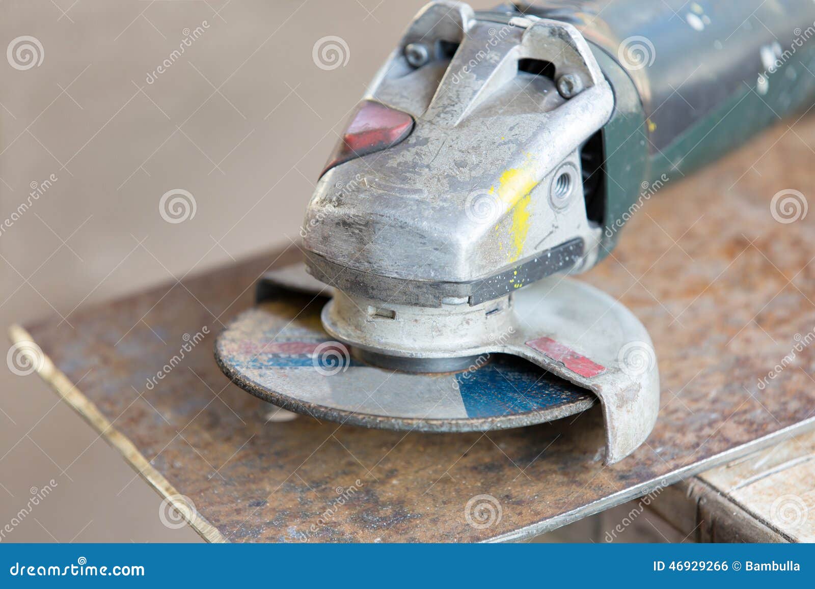 Angle Grinder Tool on Metal Sheet Stock Photo Image of metalwork