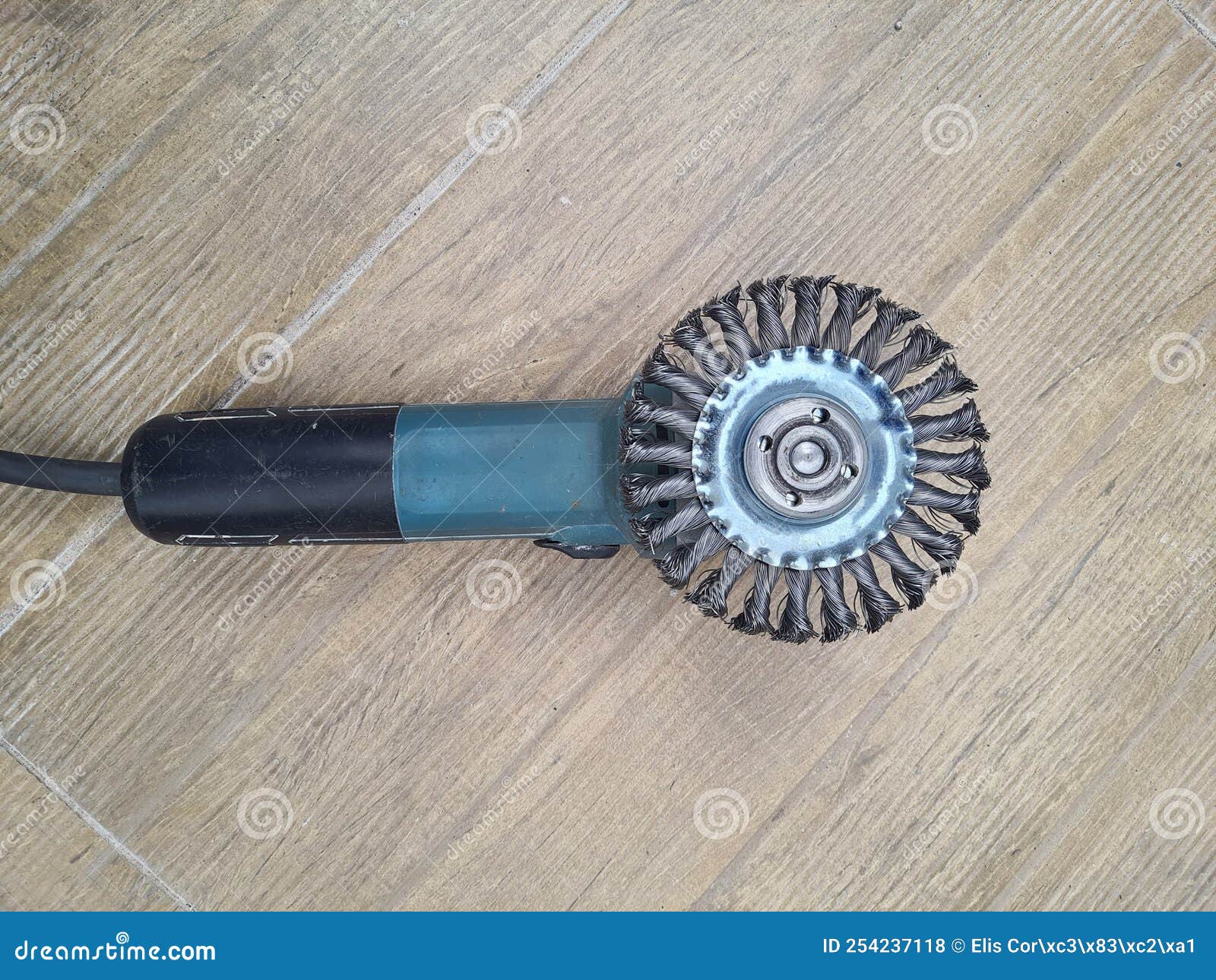 Angle Grinder with Wire Brush, Top View. Stock Photo Image of copy