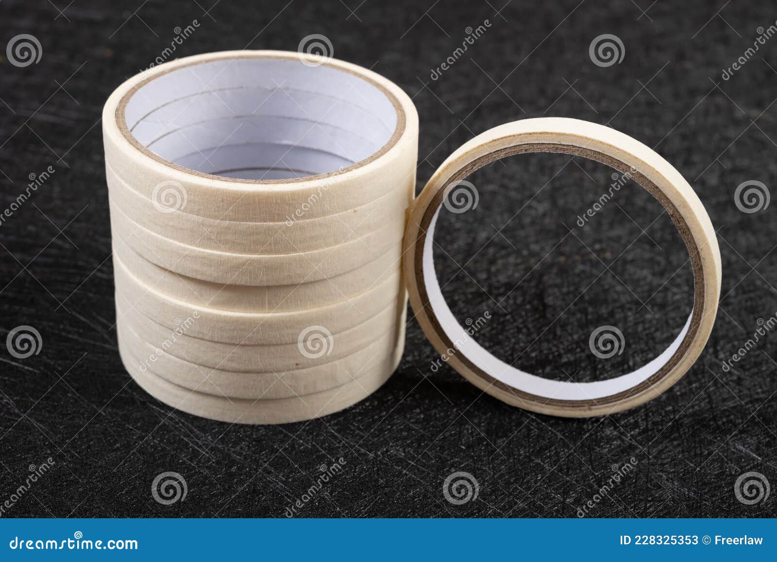 Top View Masking Tapes On Dark Background RoyaltyFree Stock Photo