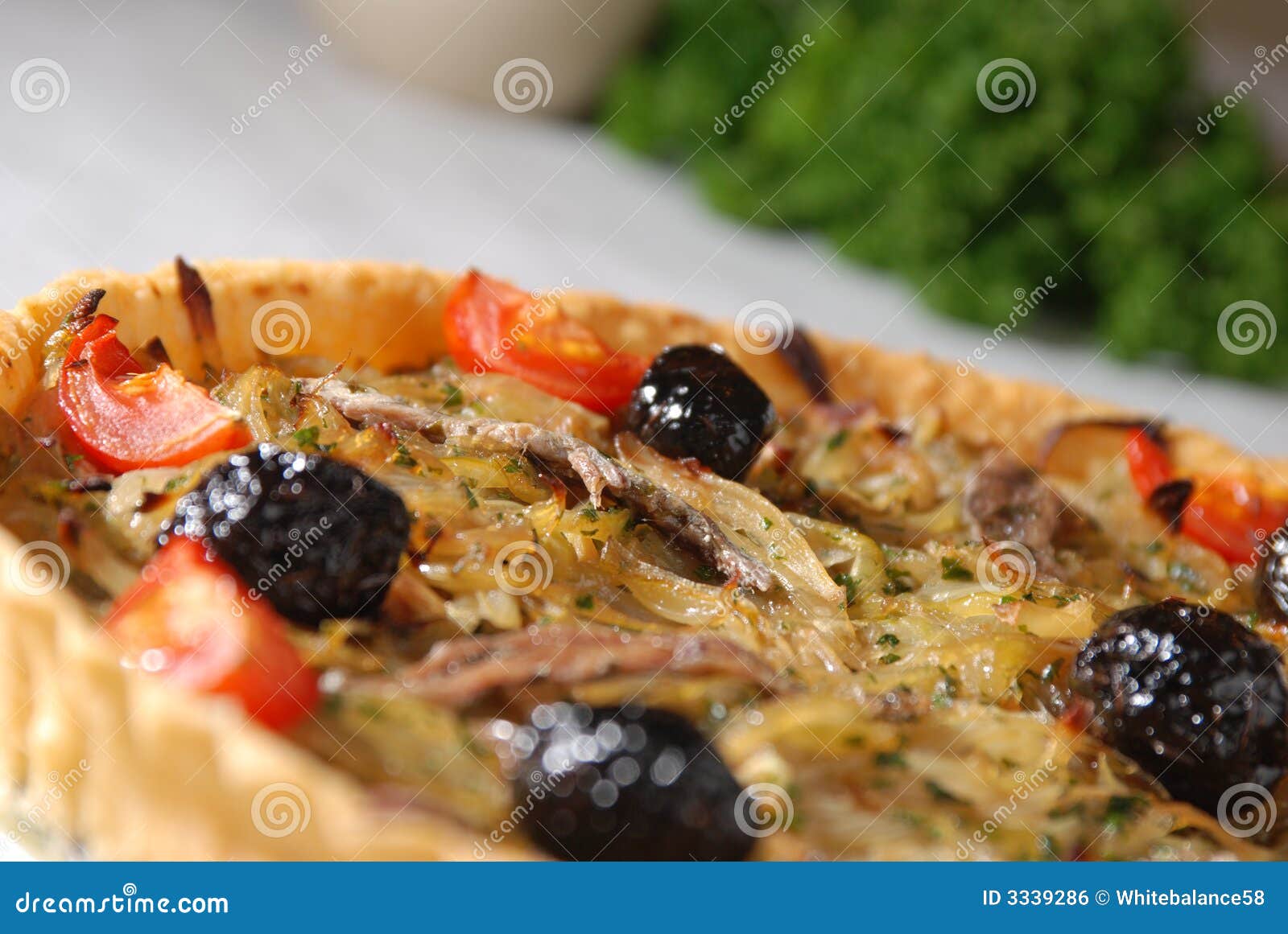 angled onion and olive pie