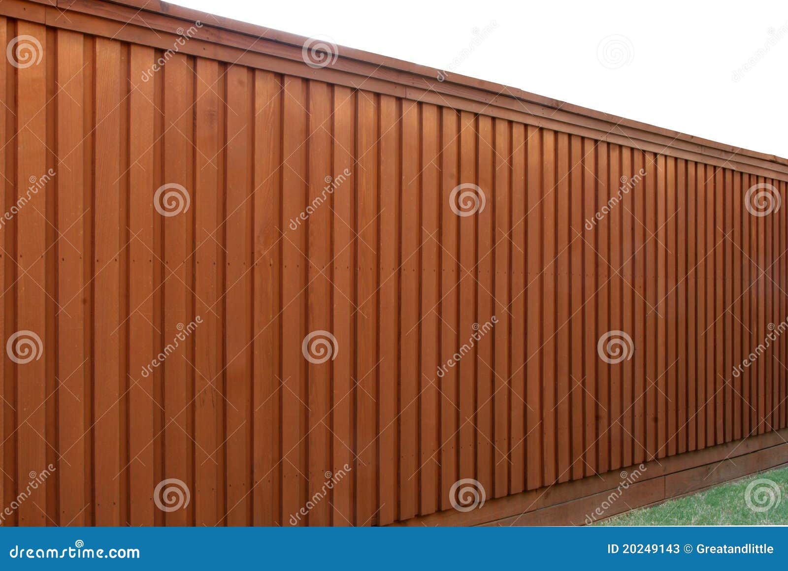 angled view of a wood fence