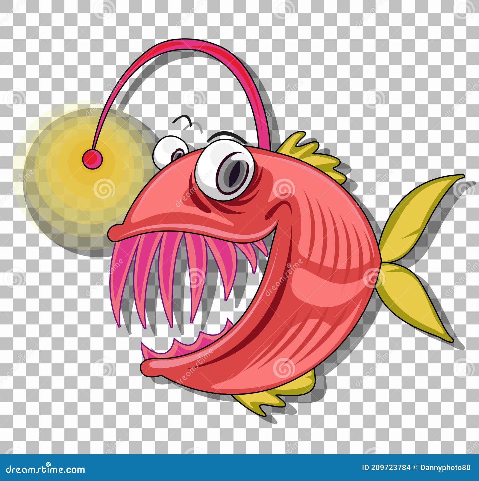 Angler Fish Cartoon Character Isolated on Transparent Background Stock  Vector - Illustration of character, animals: 209723784