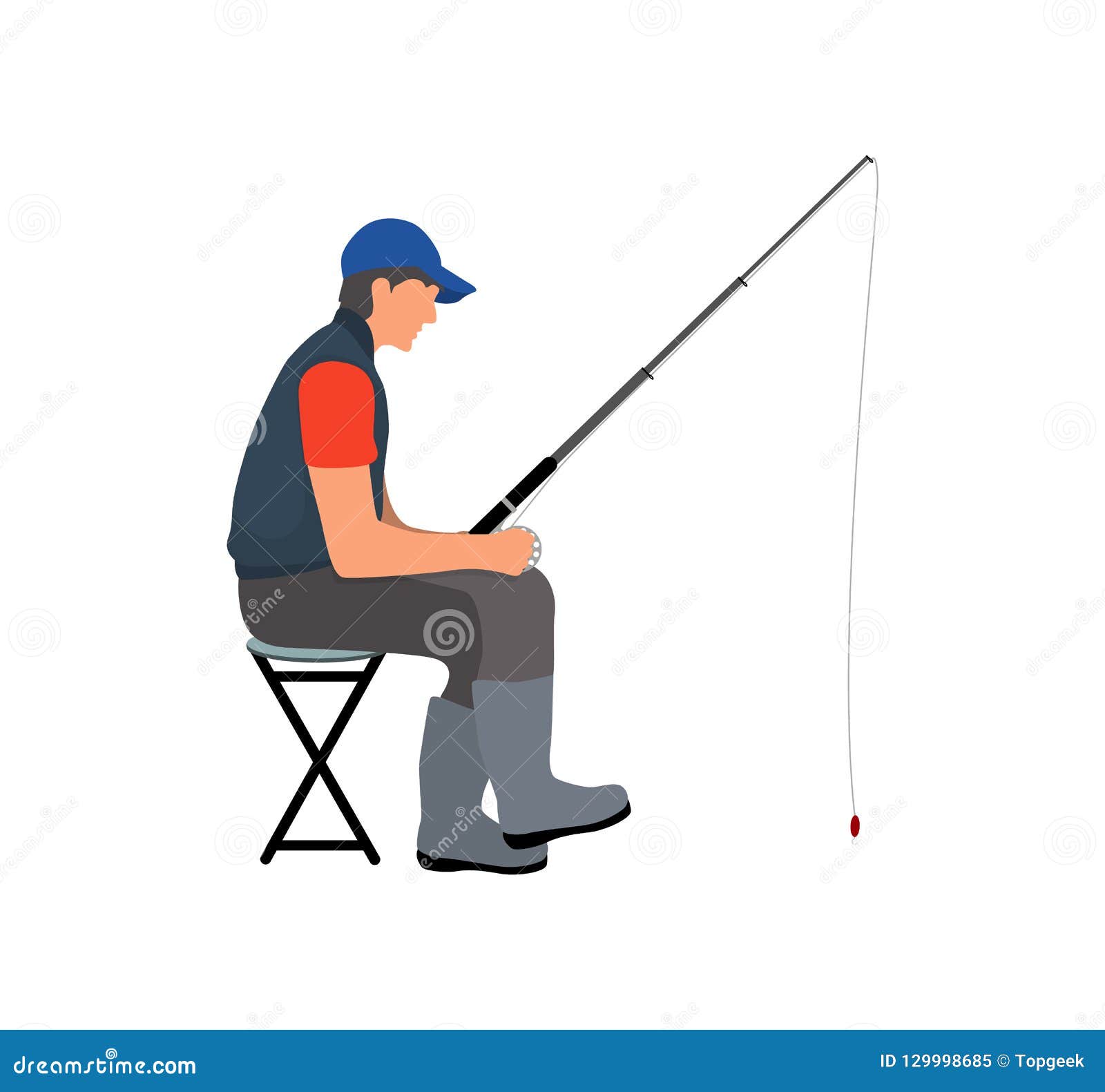 angler with fishing tackle waiting for fish poster