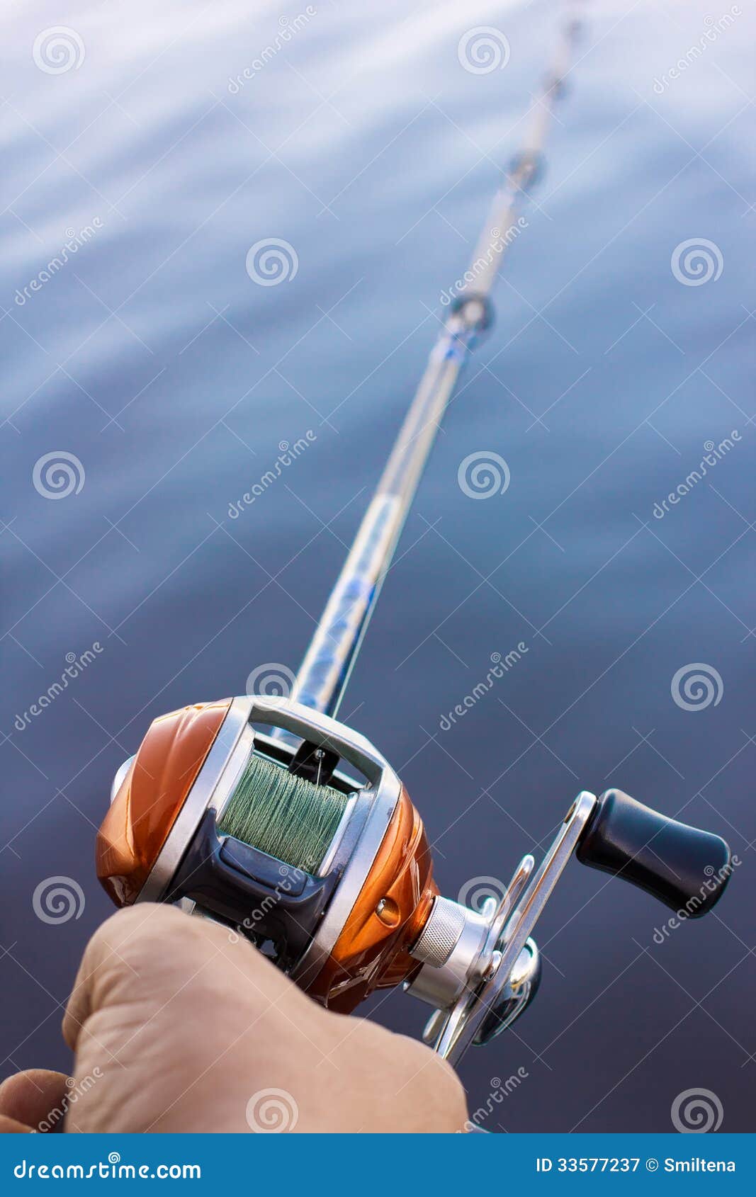 Angler Use Multiplier Fishing Reel Stock Image - Image of green
