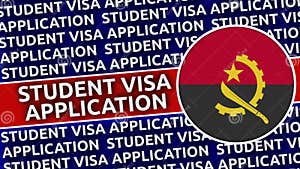 Angola Circular Flag With Student Visa Application Titles Stock Illustration Illustration Of
