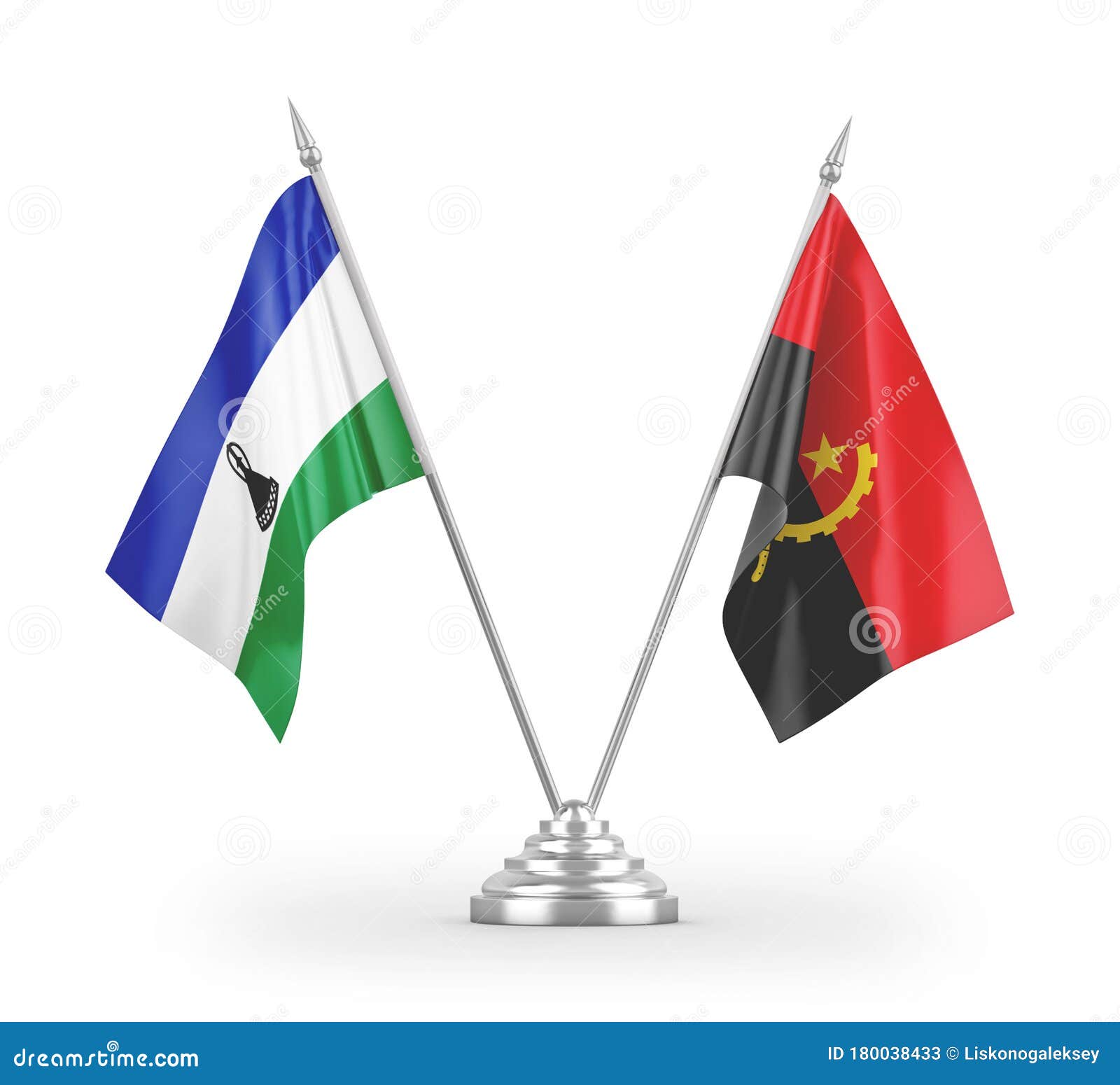 Angola And Lesotho Table Flags Isolated On White 3D Rendering Stock  Illustration - Illustration of symbol, angolan: 180038433