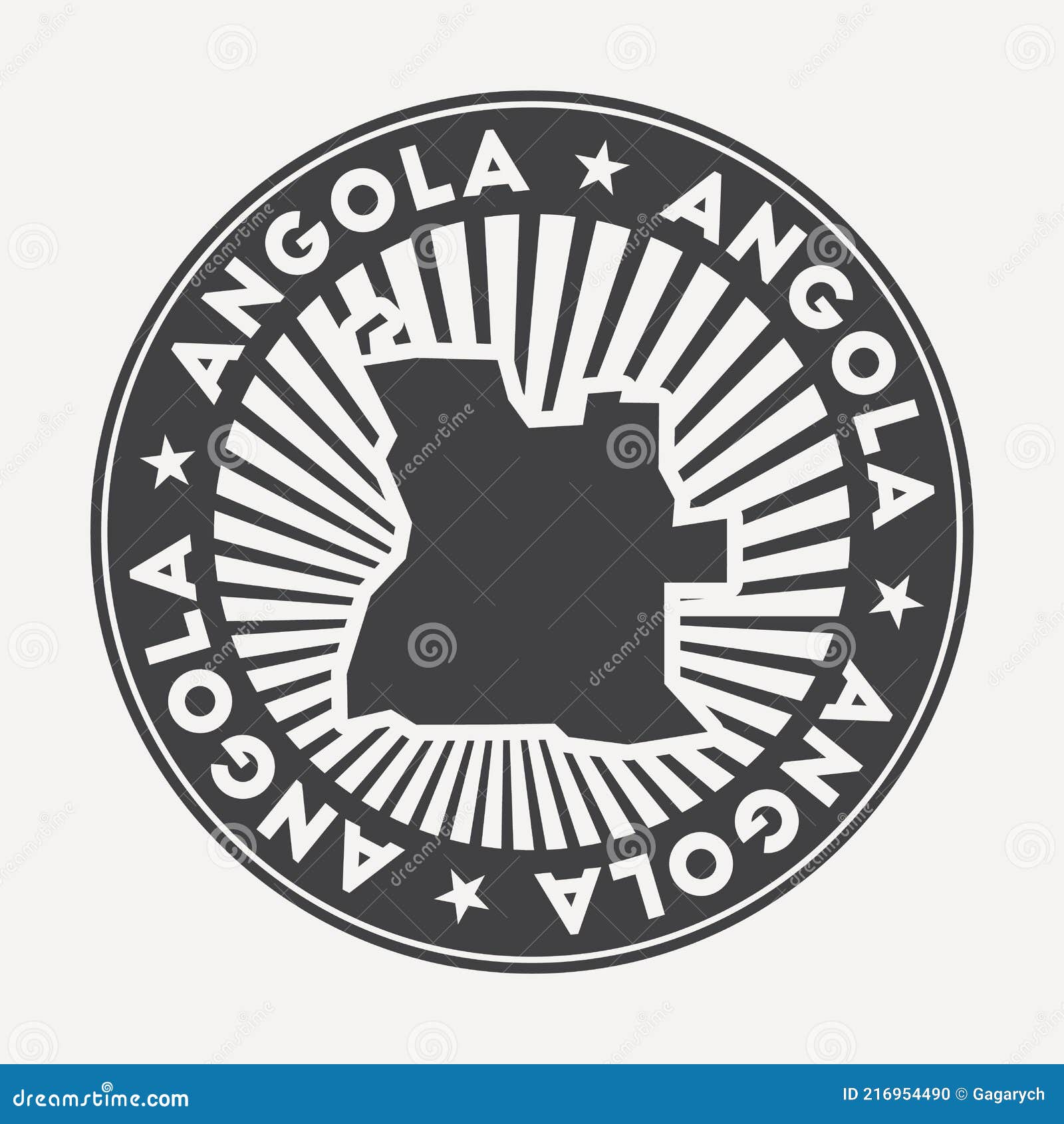 Angola round logo. stock vector. Illustration of card - 216954490