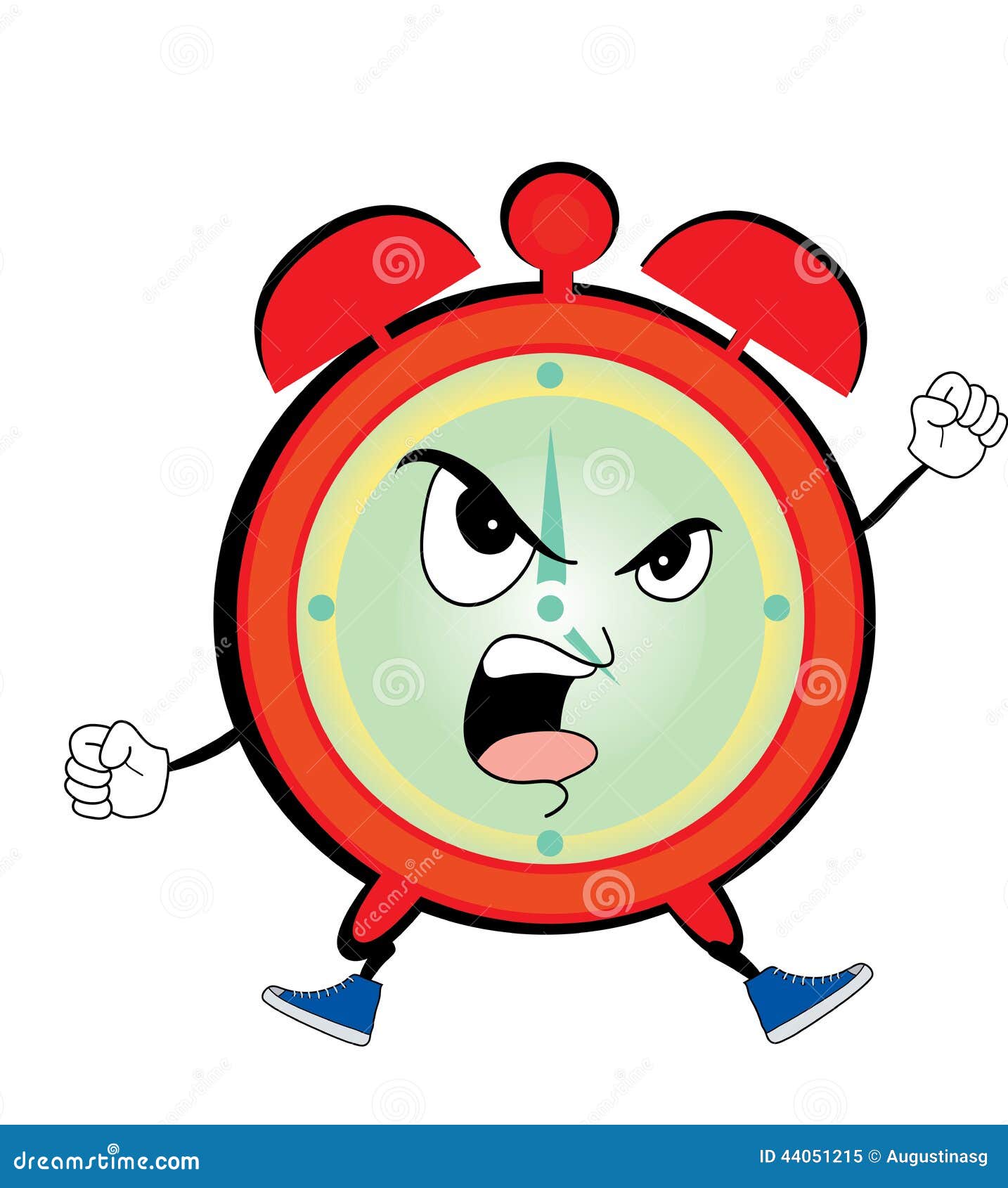 Angry Alarm Clock Cartoon Illustration 44051215 - Megapixl