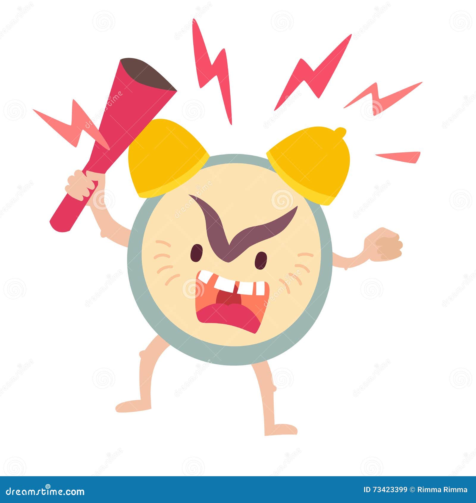 Angry Alarm Clock Cartoon Royalty Free Illustration 44051214