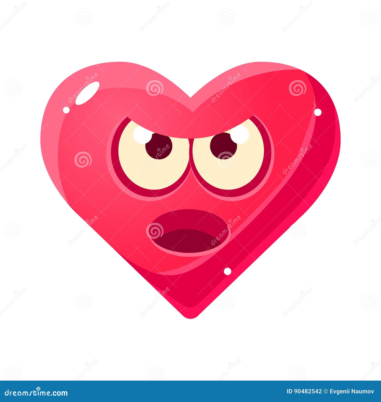 Angry and Annoyed Emoji, Pink Heart Emotional Facial Expression Isolated  Icon with Love Symbol Emoticon Cartoon Stock Vector - Illustration of  heart, bigeyed: 90482542