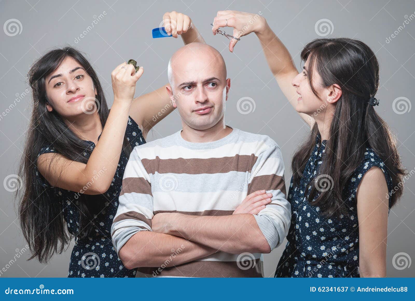 girl and bald guy