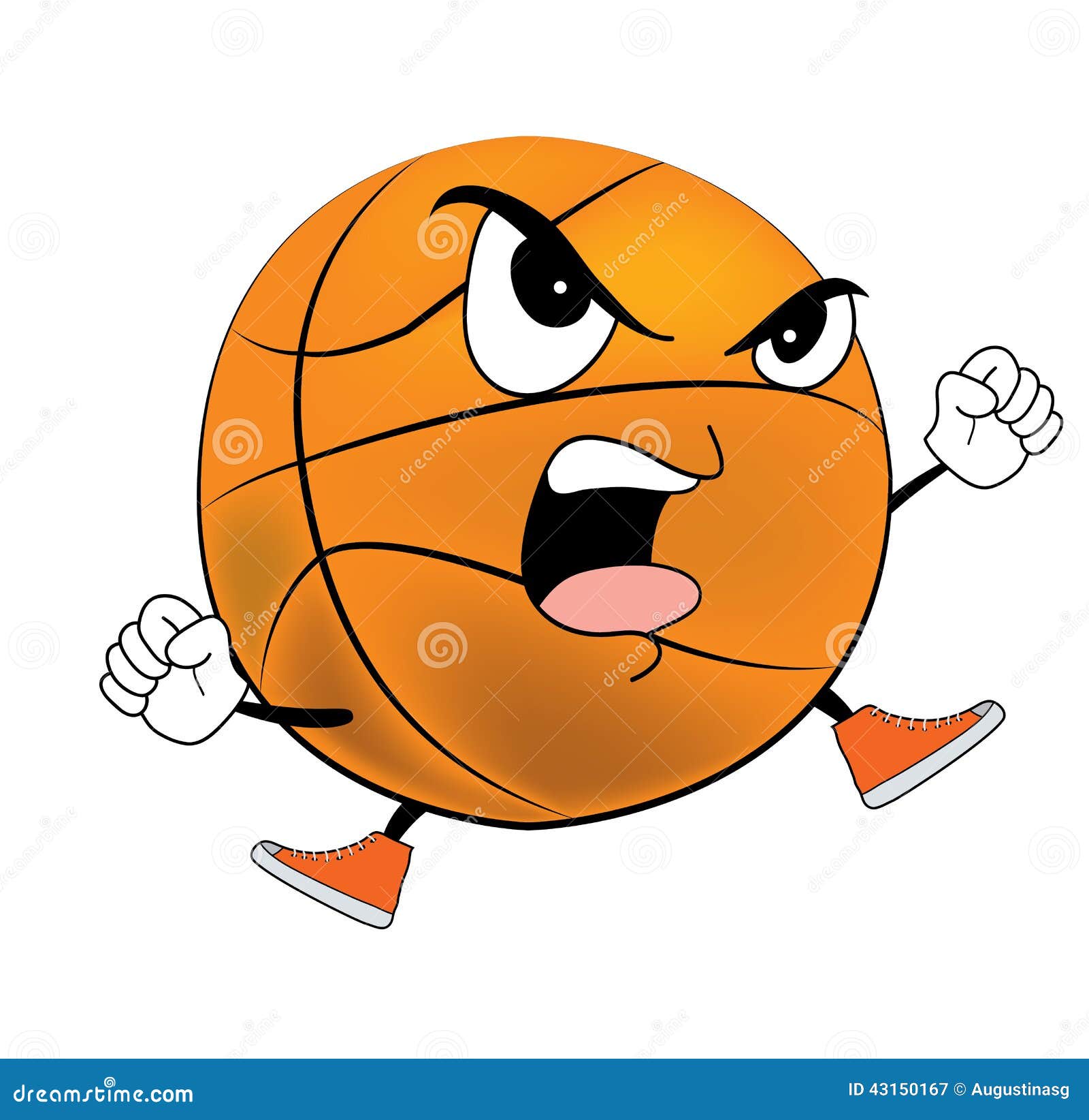 Angry Basketball Ball Cartoon Stock Illustration ...