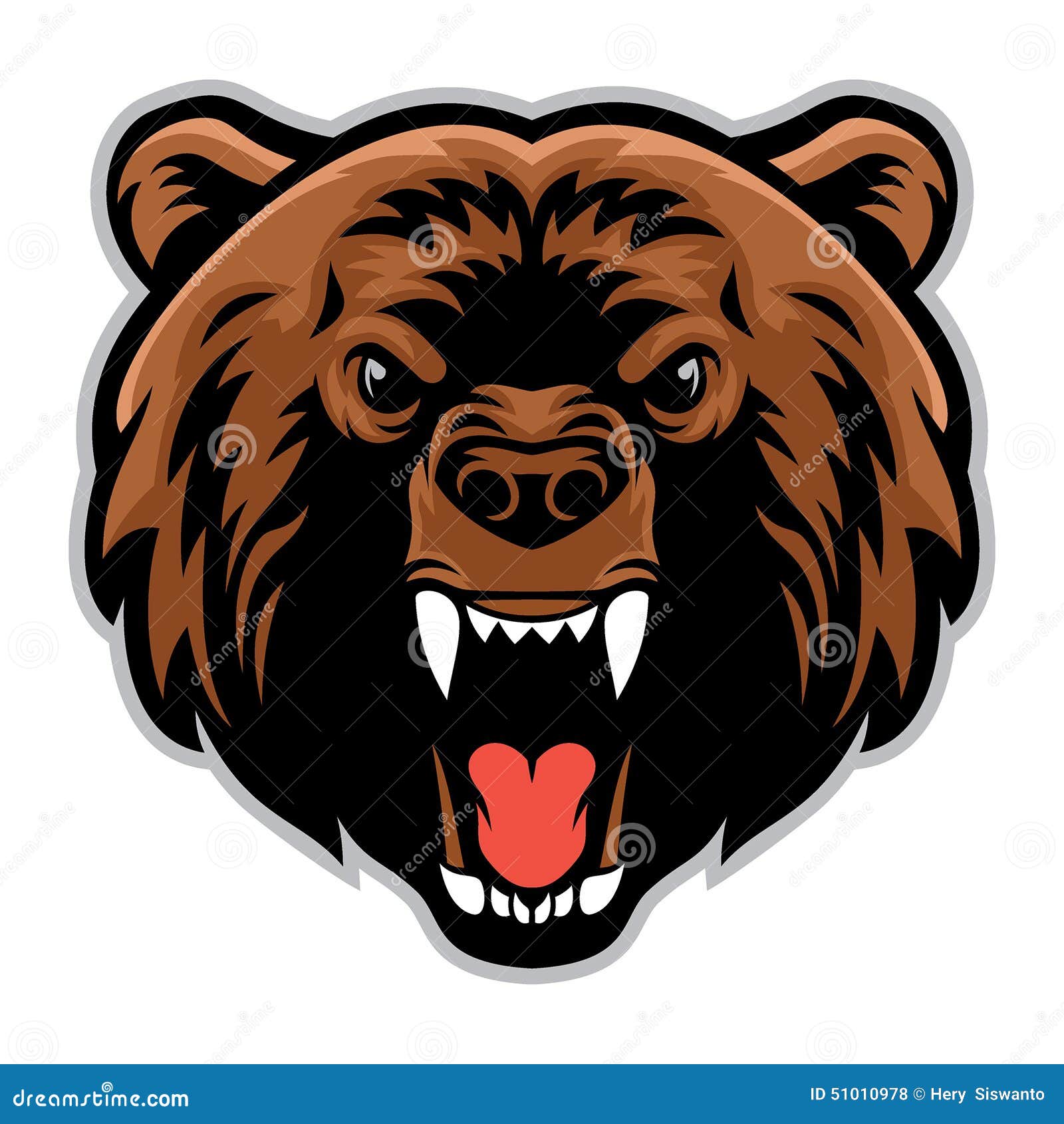 Angry Bear Head Stock Vector - Image: 51010978