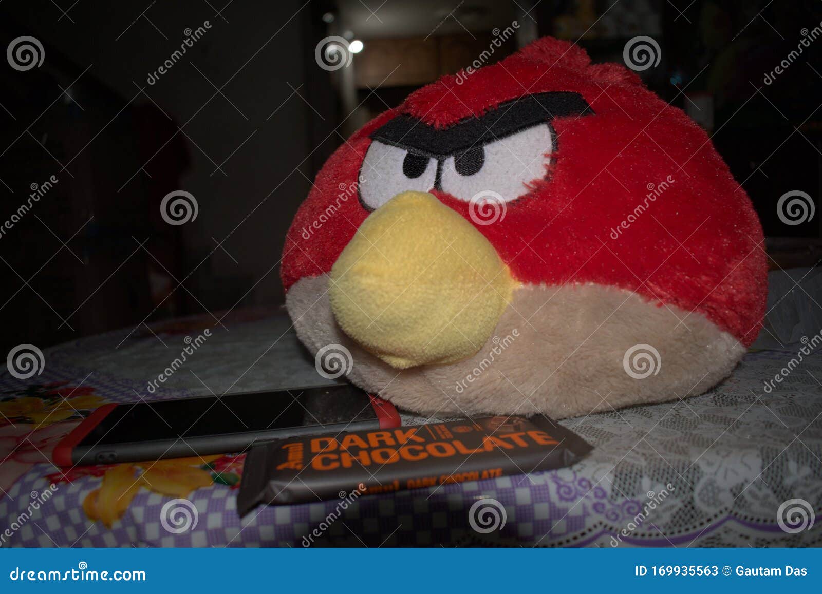 Angry Bird Pillow with Dark Chocolate Editorial Stock Photo - Image of  dark, angry: 169935563