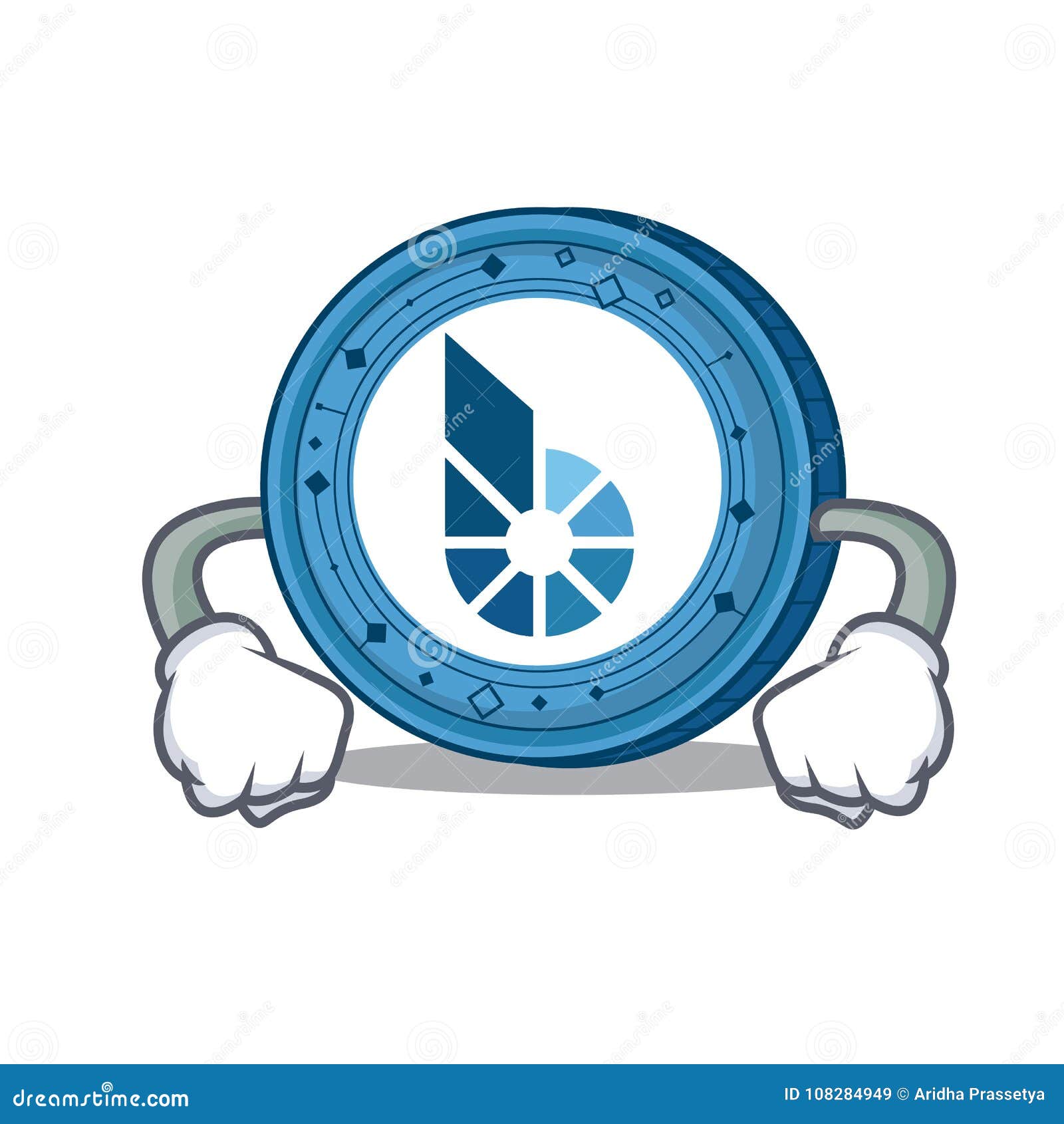 Angry BitShares Coin Mascot Cartoon Stock Vector ...