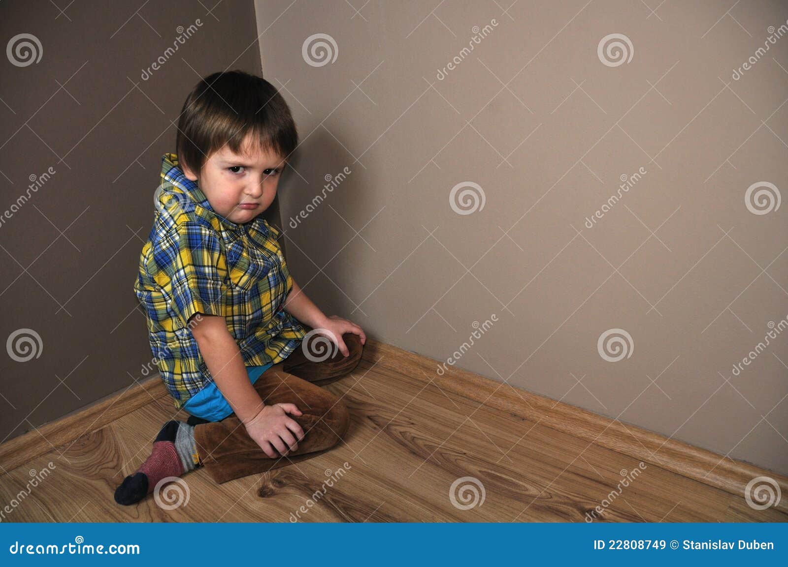 Angry boy in corner stock image. Image of wooden, person 22808749