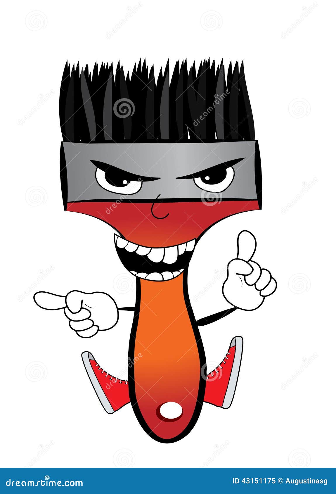 Angry brush cartoon stock illustration. Illustration of angry - 43151175