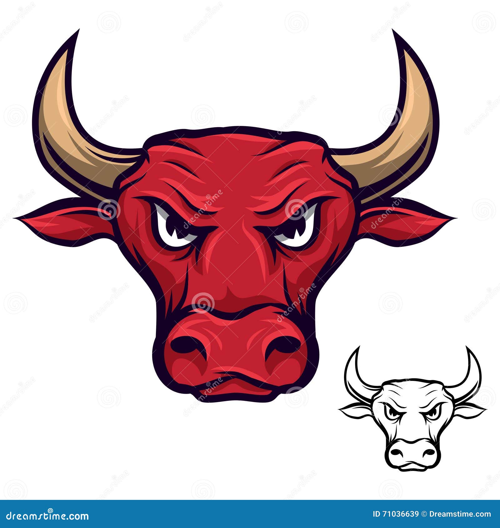 Angry bull head stock vector. Illustration of bond, bull - 71036639