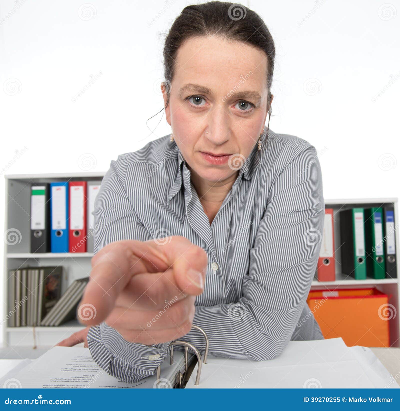 Angry Business Woman Pound Fist Royalty Free Stock Photo