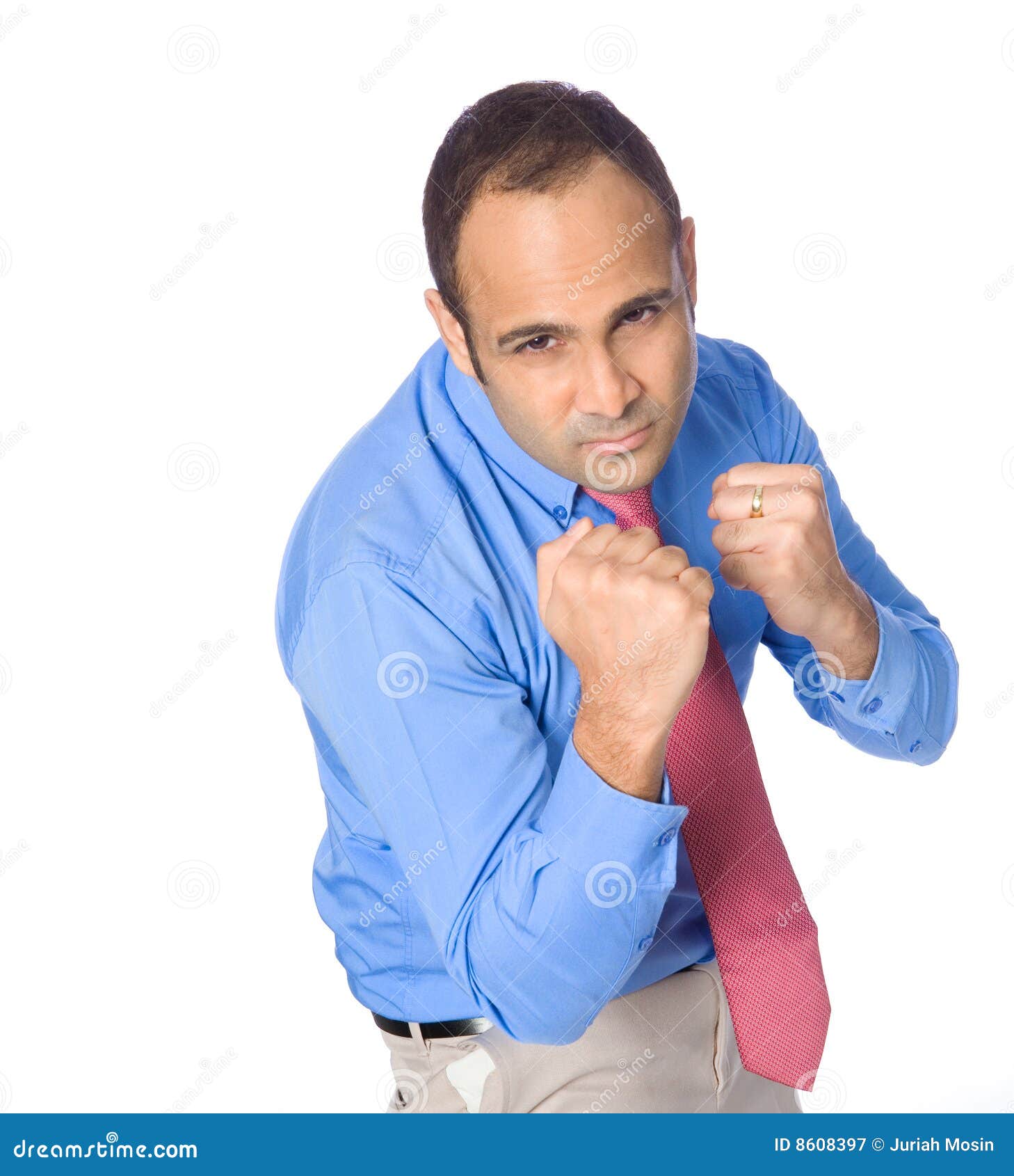 Angry Businessman With Fist Ready To Fight Stock Image Image Of