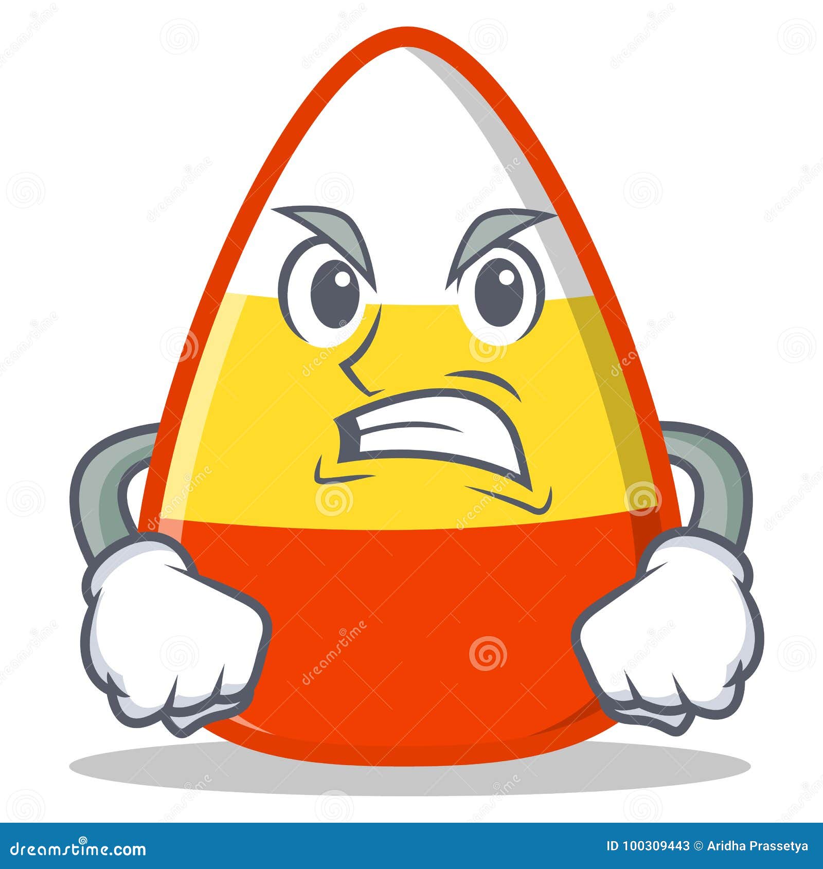 Angry Candy Corn Character Cartoon Stock Vector Illustration of
