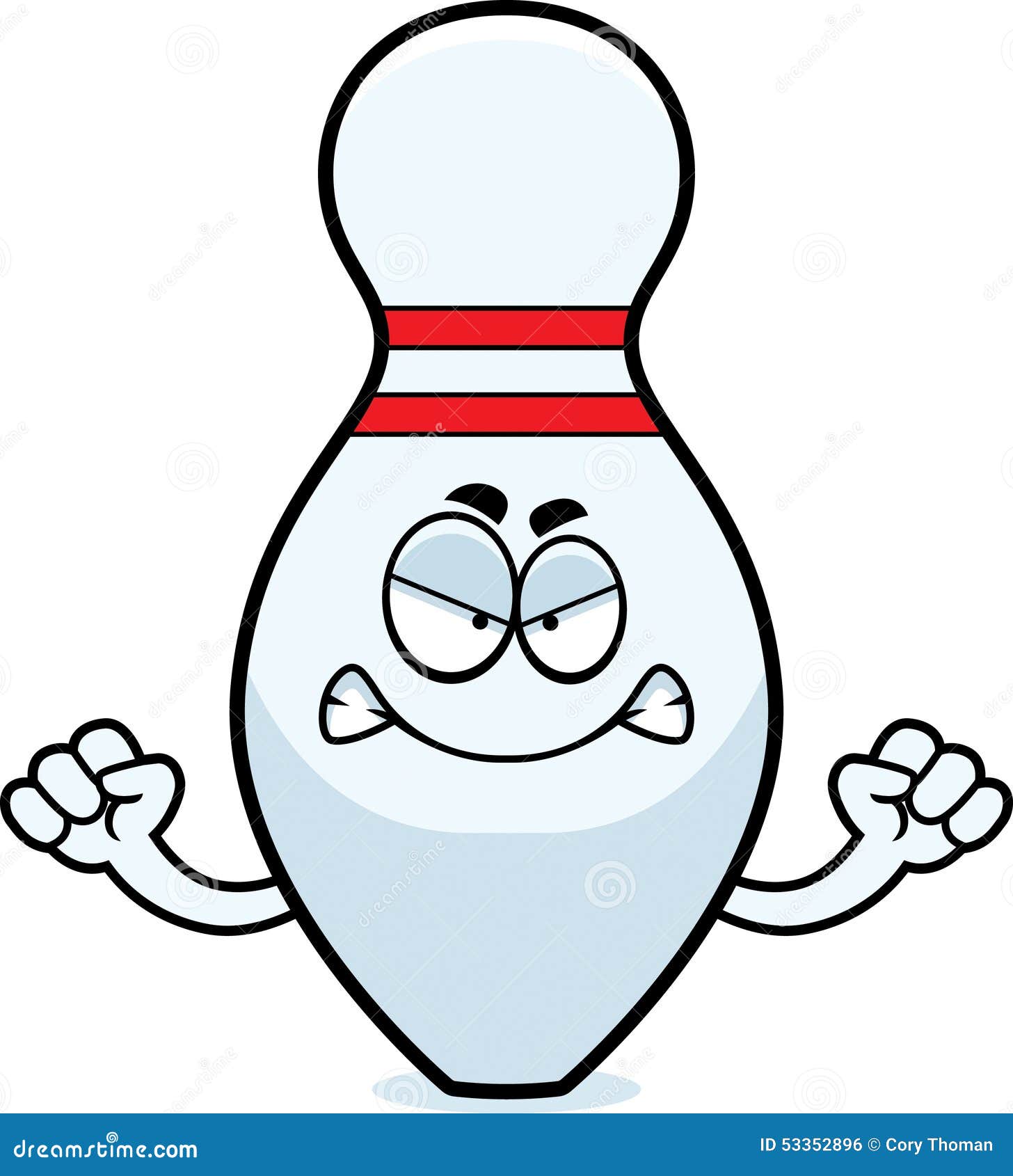 Angry Cartoon Bowling Pin stock vector. Illustration of bowling - 53352896