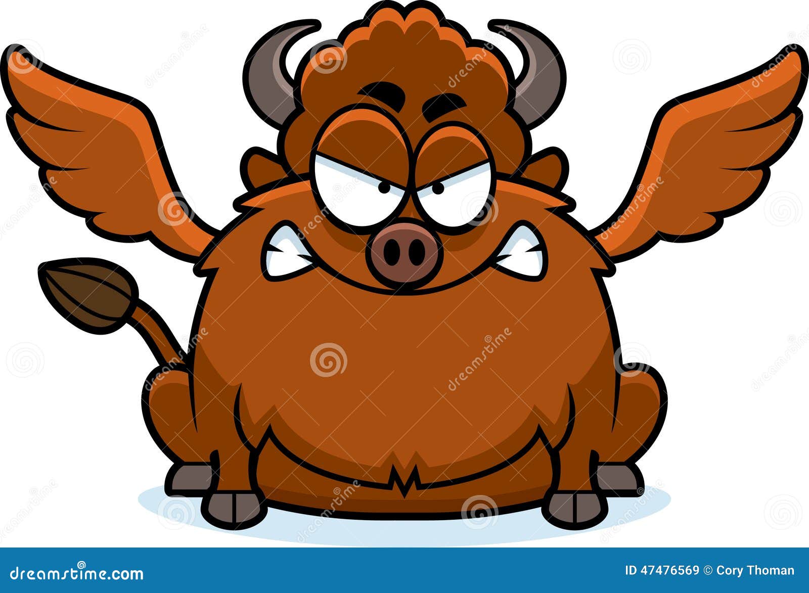 Angry Cartoon Buffalo Stock Vector - Illustration of animal, wisent: 47476569