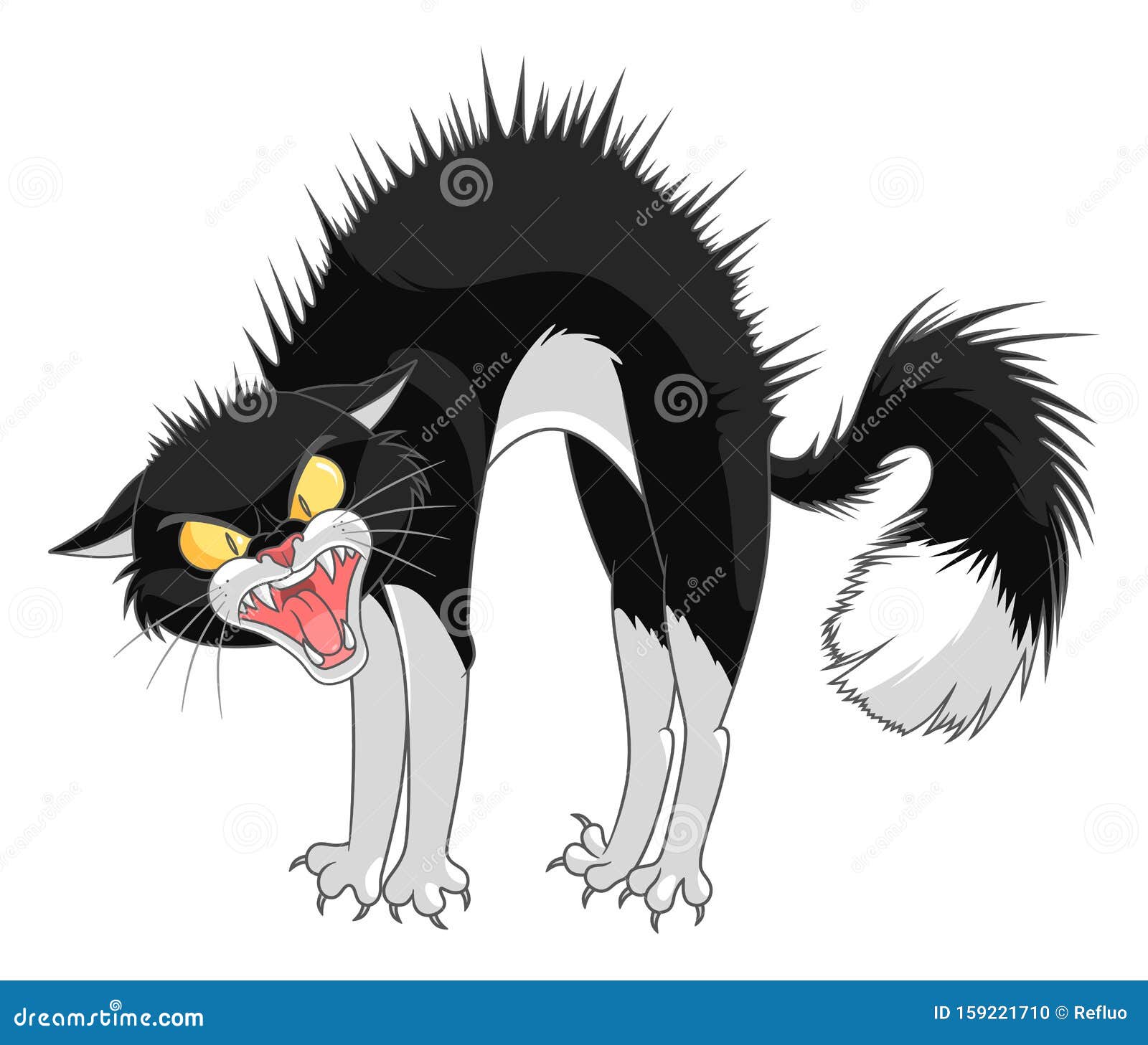 Angry cartoon cat stock vector. Illustration of aggression - 159221710