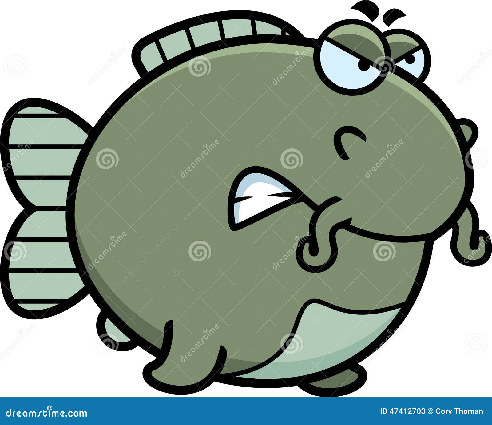 Angry Cartoon Catfish Stock Vector Image 47412703