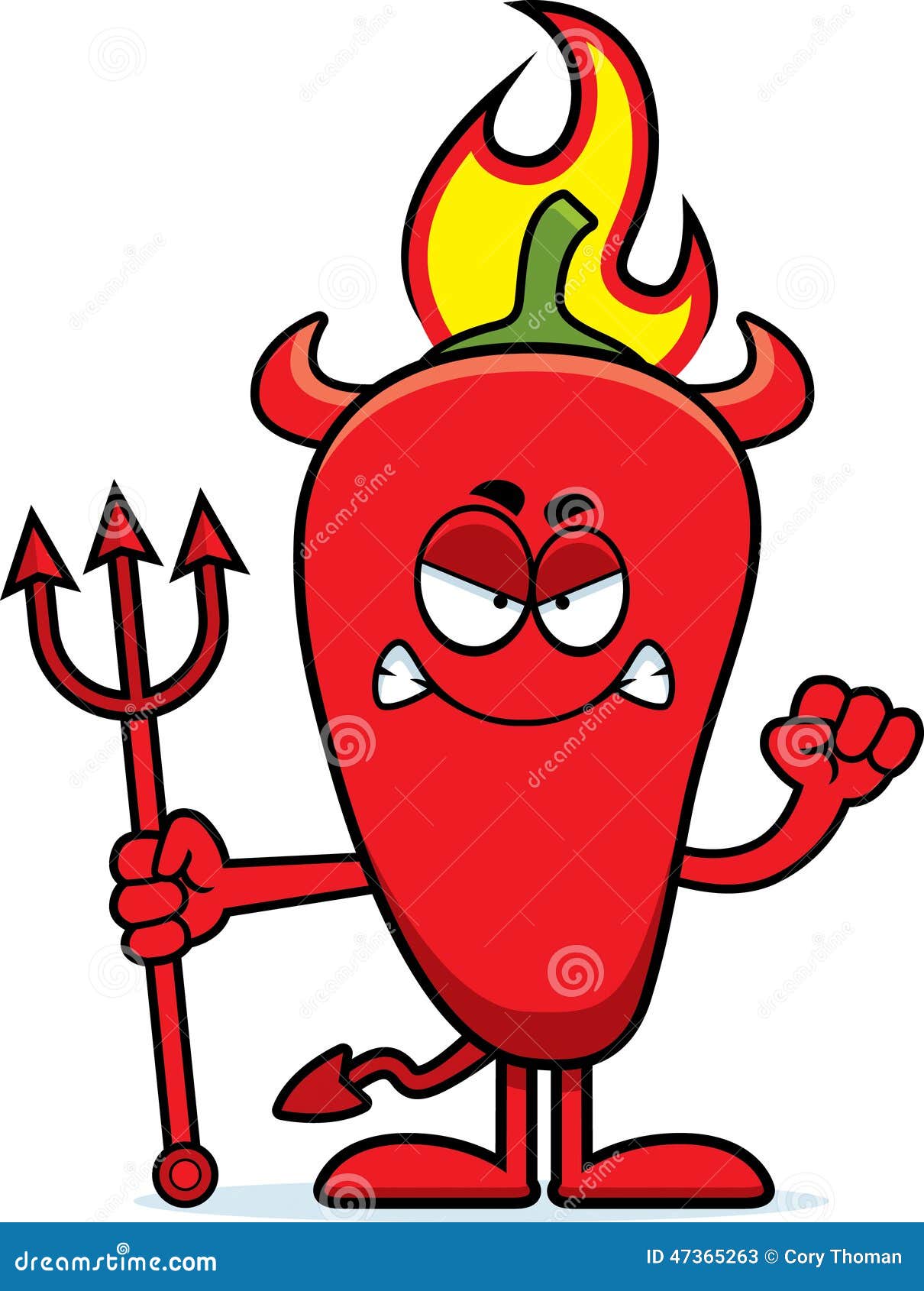 Angry Cartoon Chili Pepper Devil Stock Vector Illustration of pepper