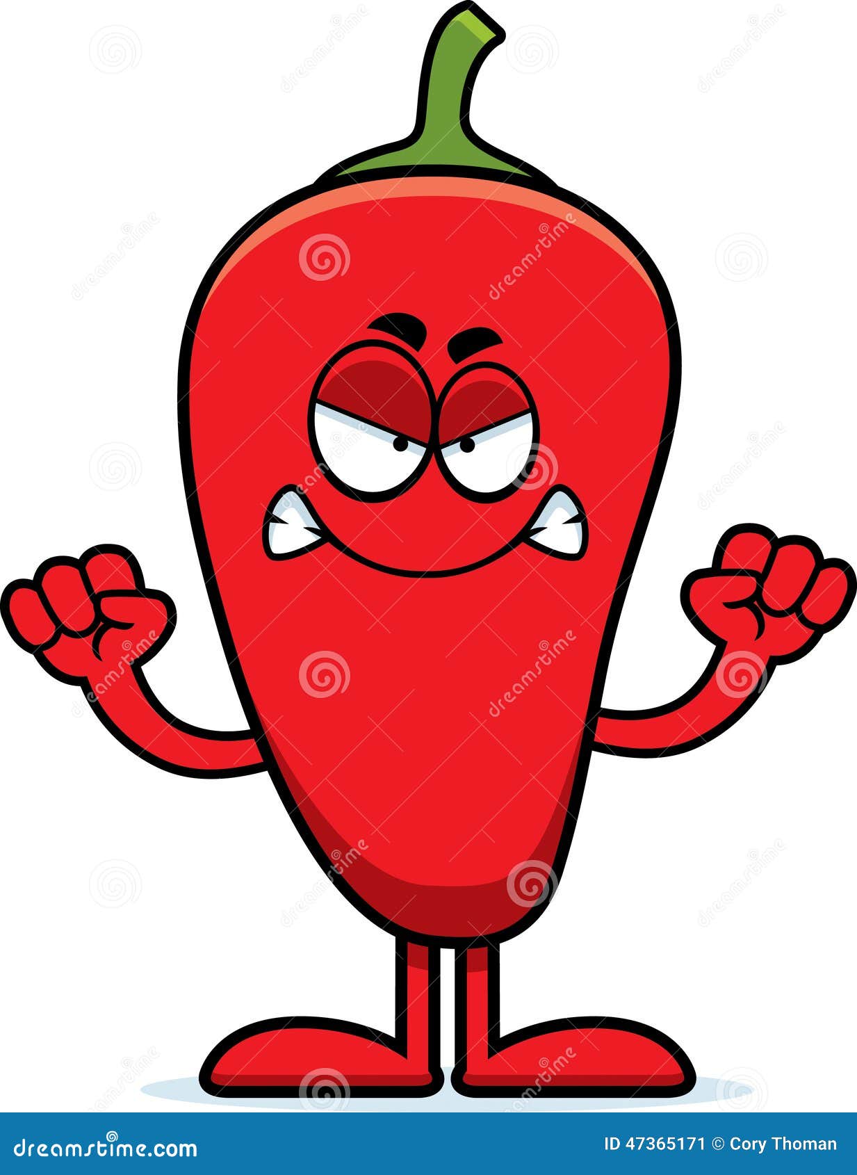 Angry Cartoon Chili Pepper stock vector. Illustration of graphic 47365171
