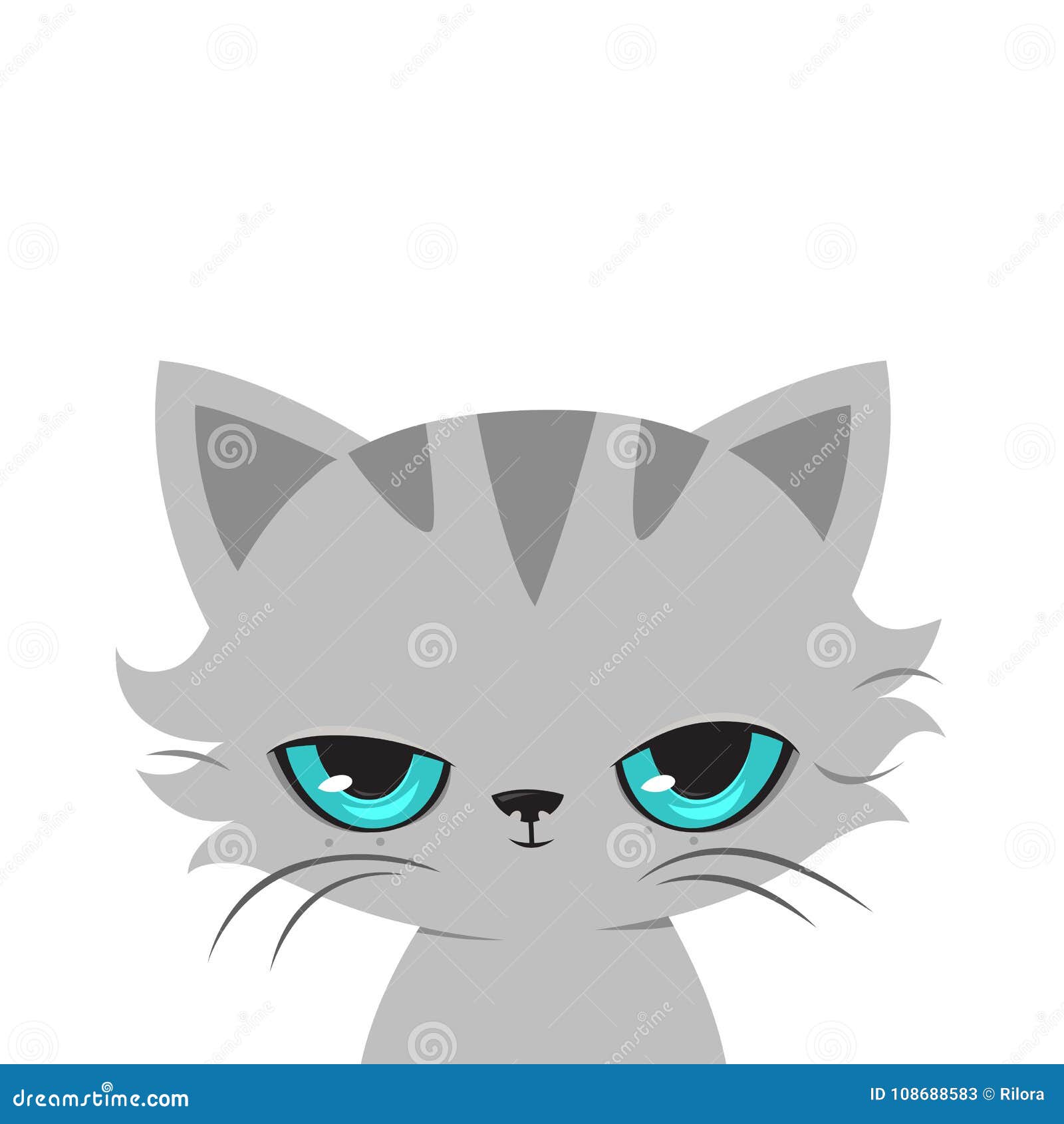 Angry grumpy cat emoji face Royalty Free Vector Image